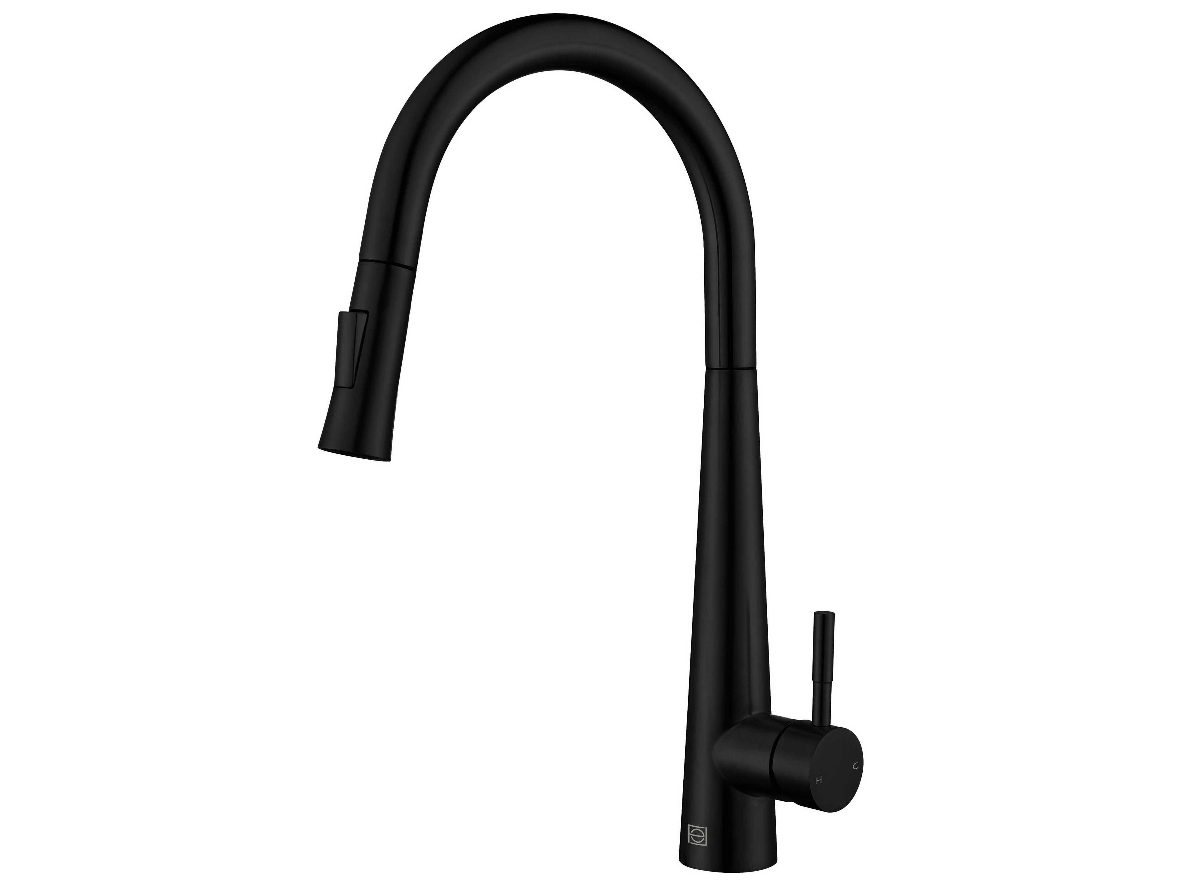 Lucas Matte Black Pull Down Sprayer Kitchen Faucet