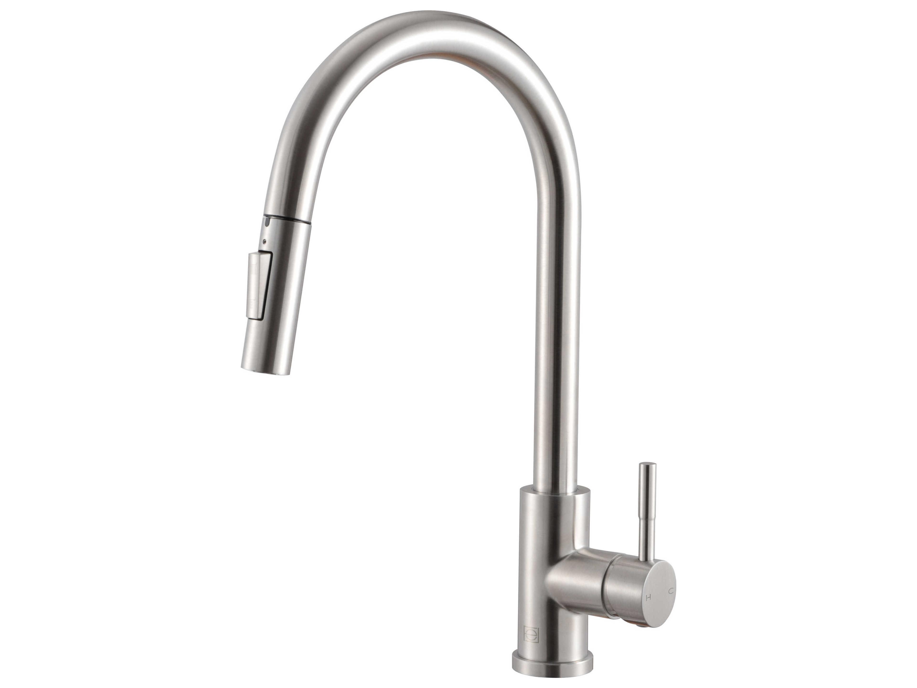 Jack Brushed Nickel Pull Down Sprayer Kitchen Faucet