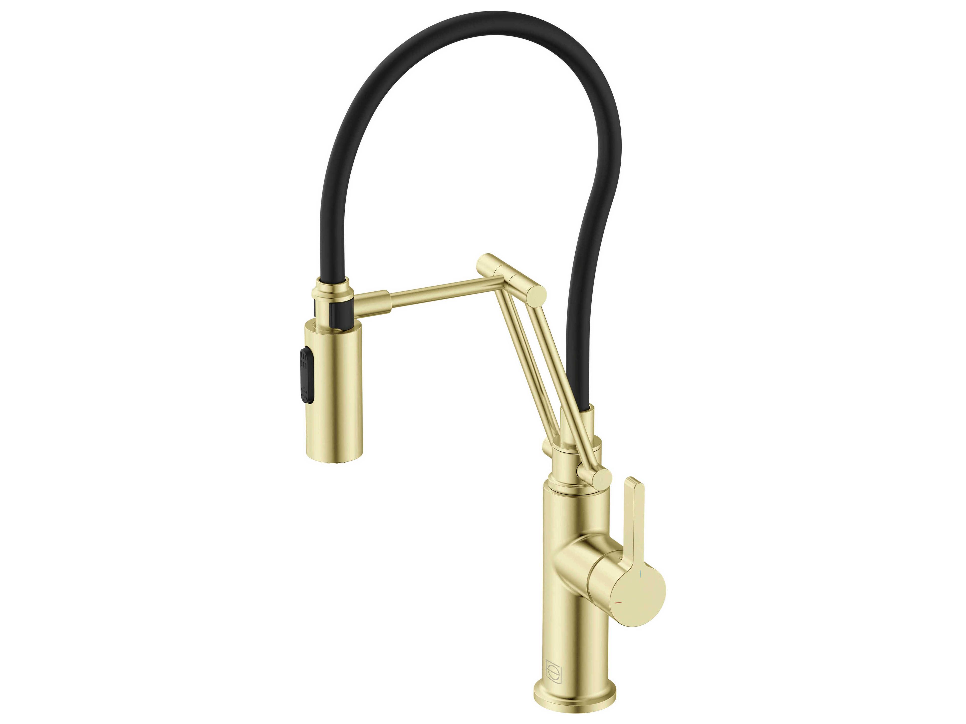 Leonardo Brushed Gold Pull Down Sprayer Kitchen Faucet