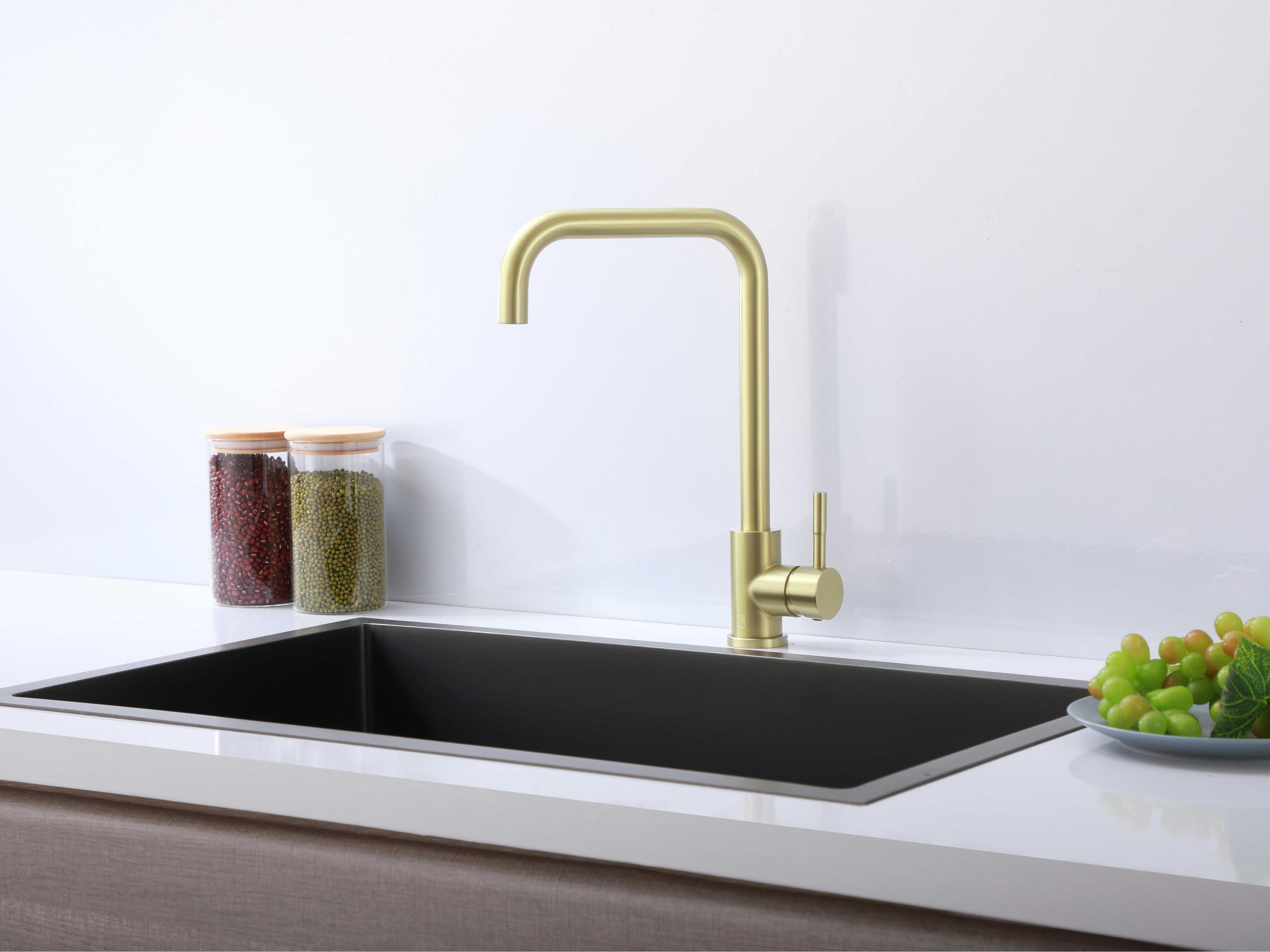 Elegant Lighting Levi Brushed Gold Pull Down Sprayer Kitchen Faucet