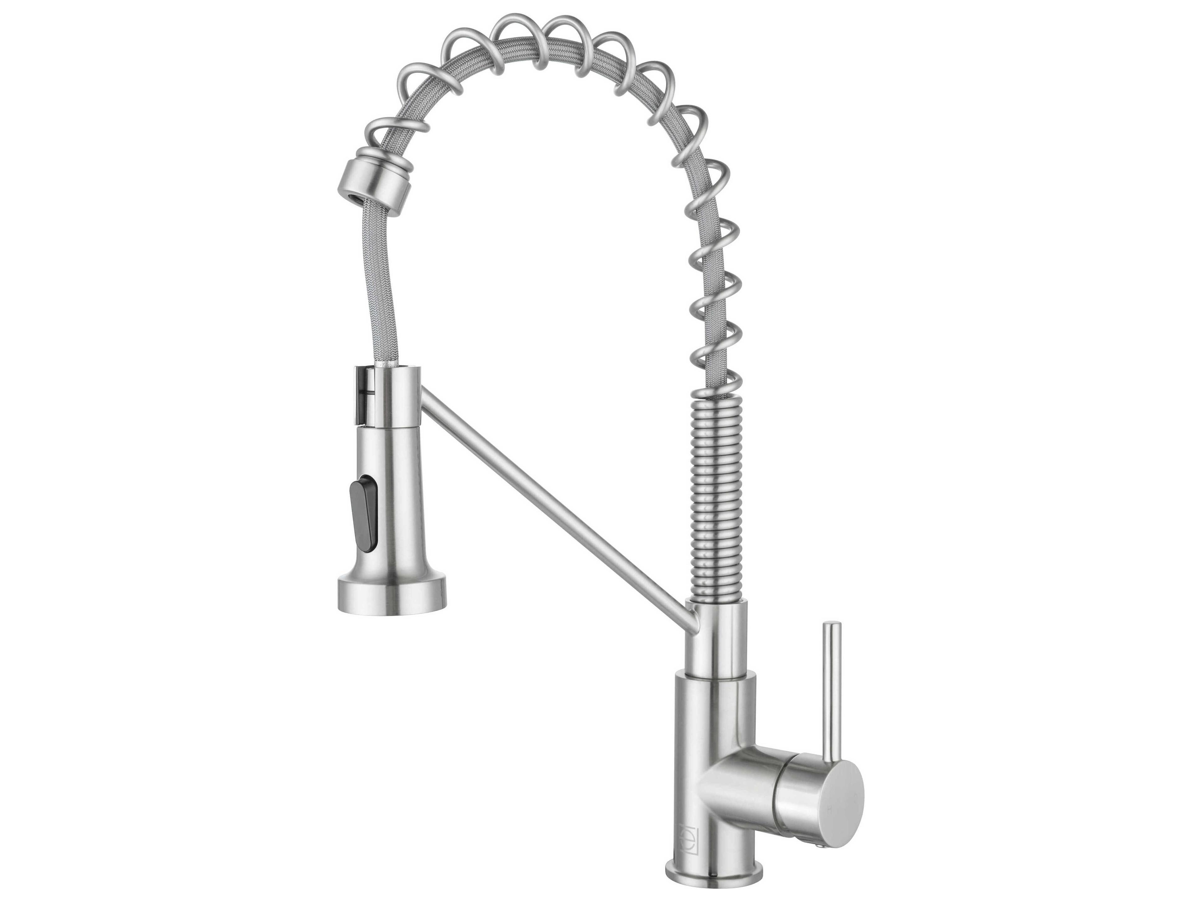 Yara Brushed Nickel Pull Down Sprayer Kitchen Faucet
