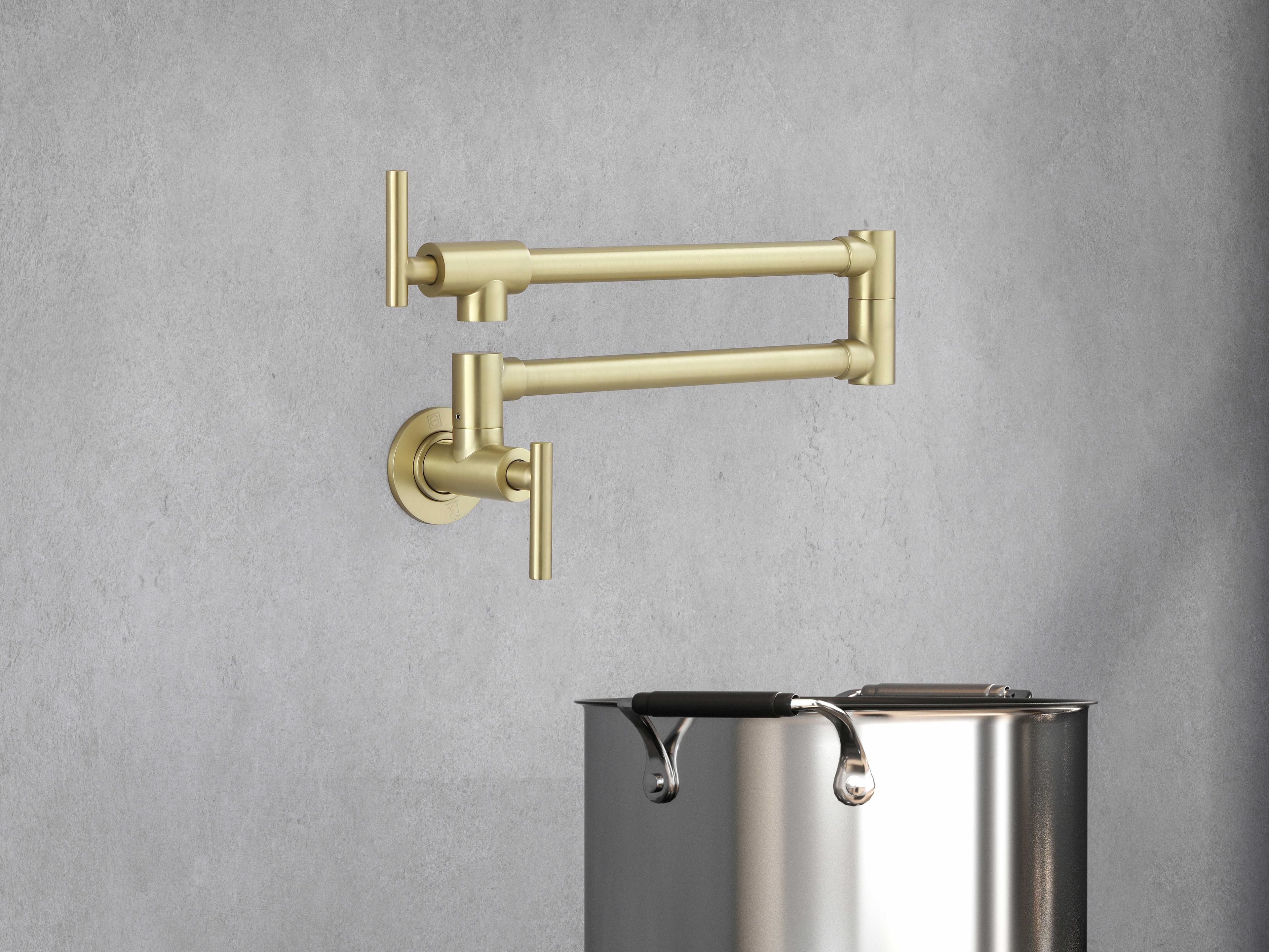 Elegant Lighting Gabriel Brushed Gold Wall Mounted Pot Filler