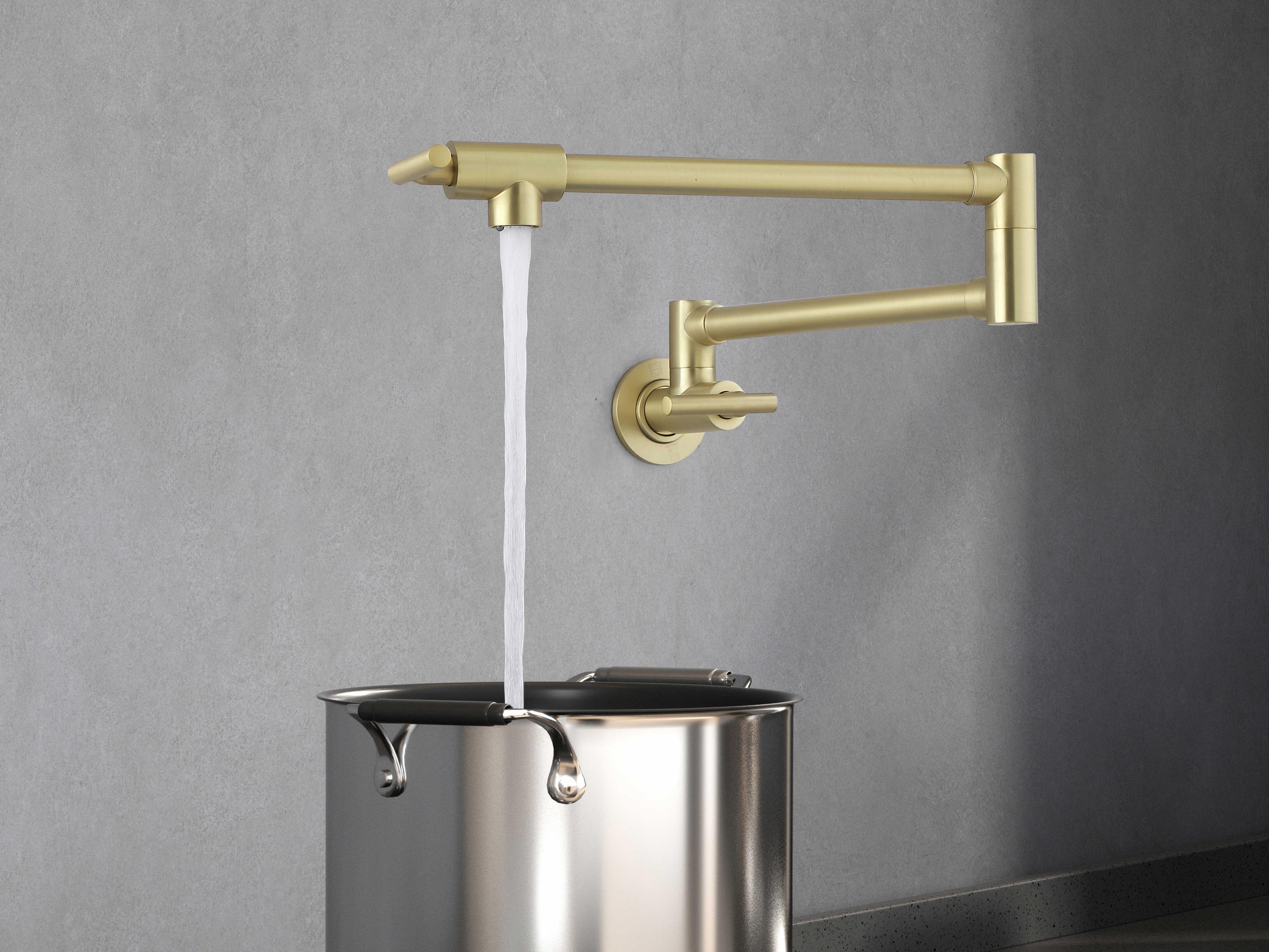 Elegant Lighting Gabriel Brushed Gold Wall Mounted Pot Filler