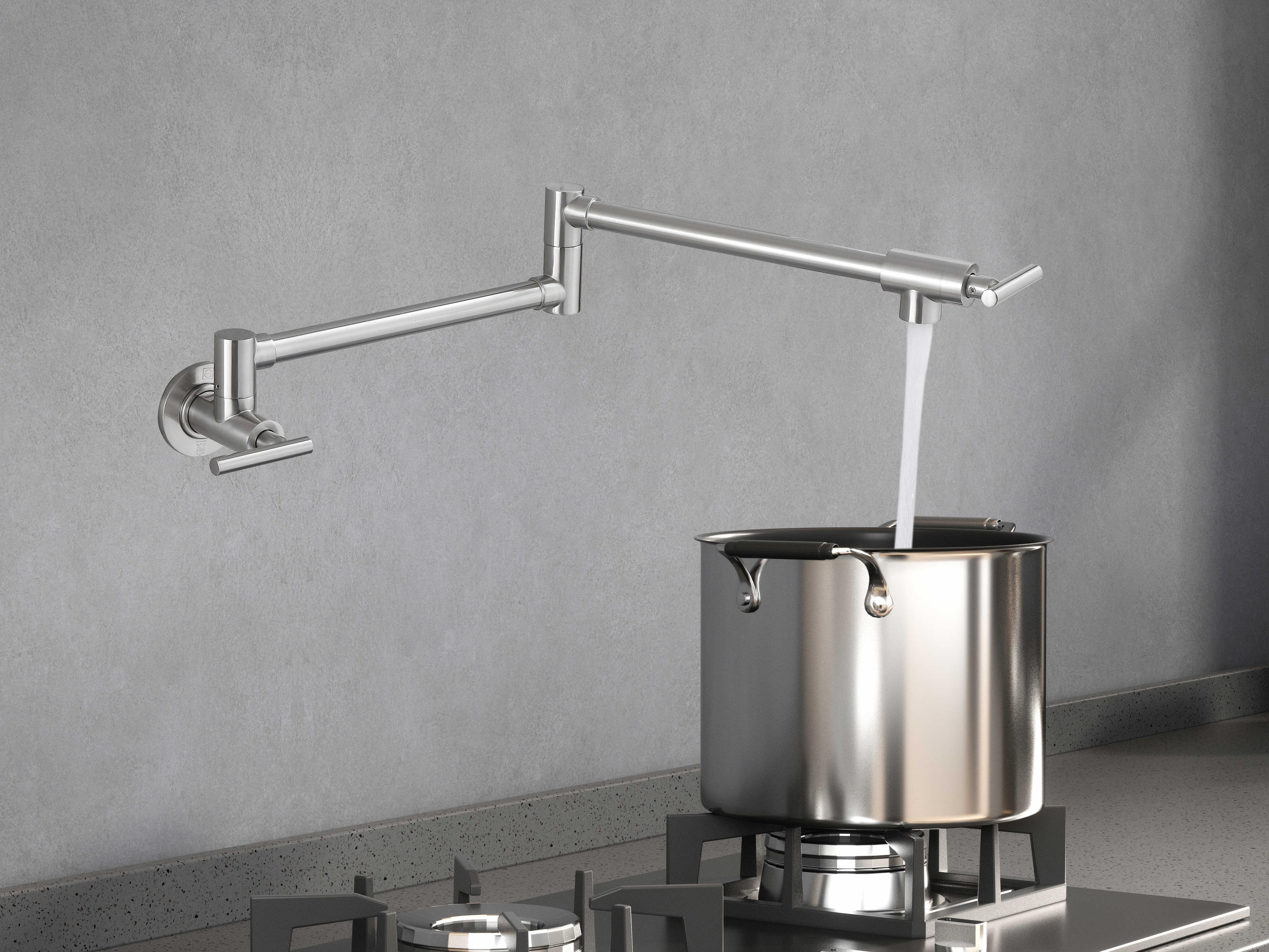 Elegant Lighting Gabriel Brushed Nickel Wall Mounted Pot Filler