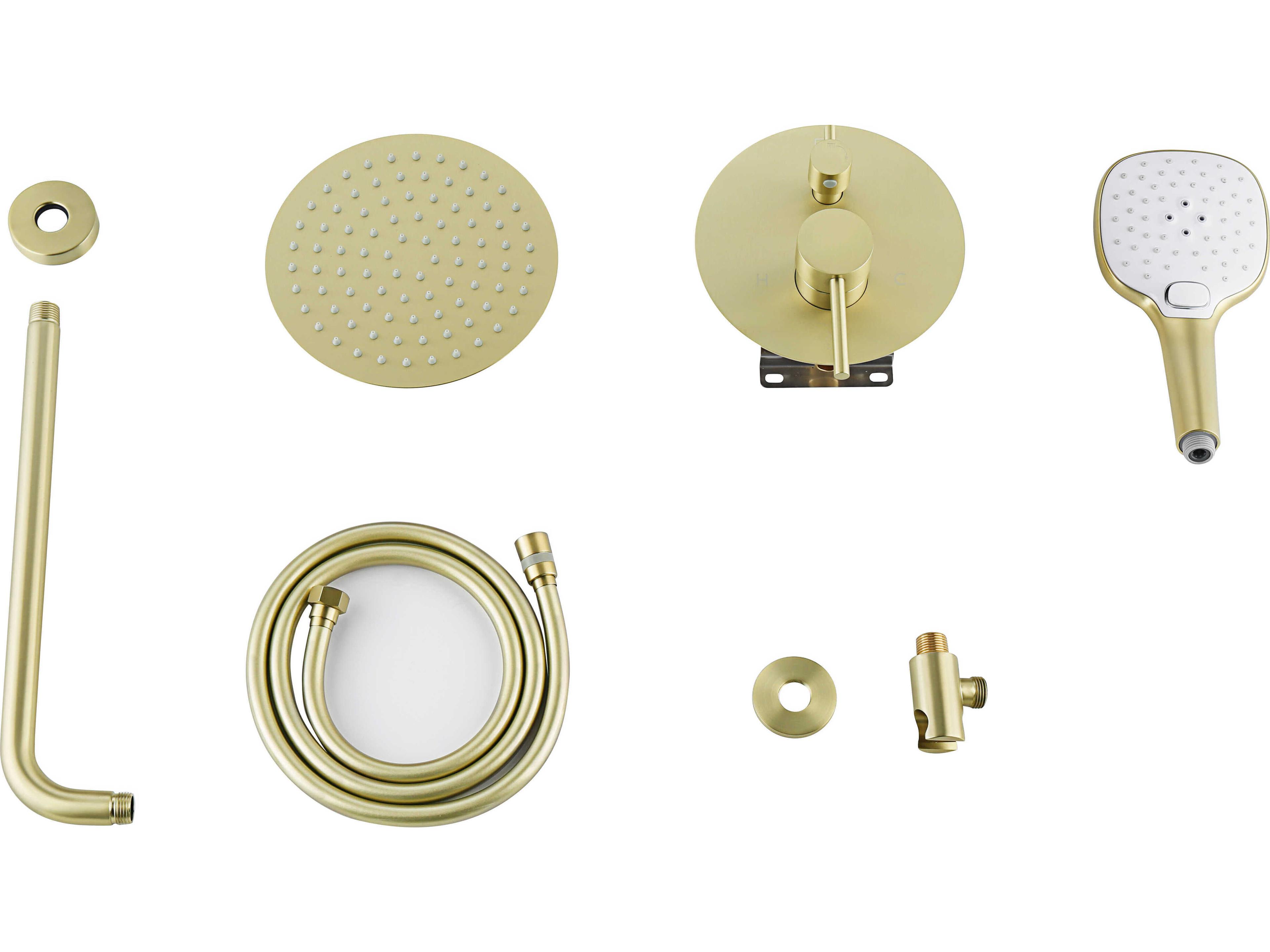 Elegant Lighting George Brushed Gold Shower Faucet System
