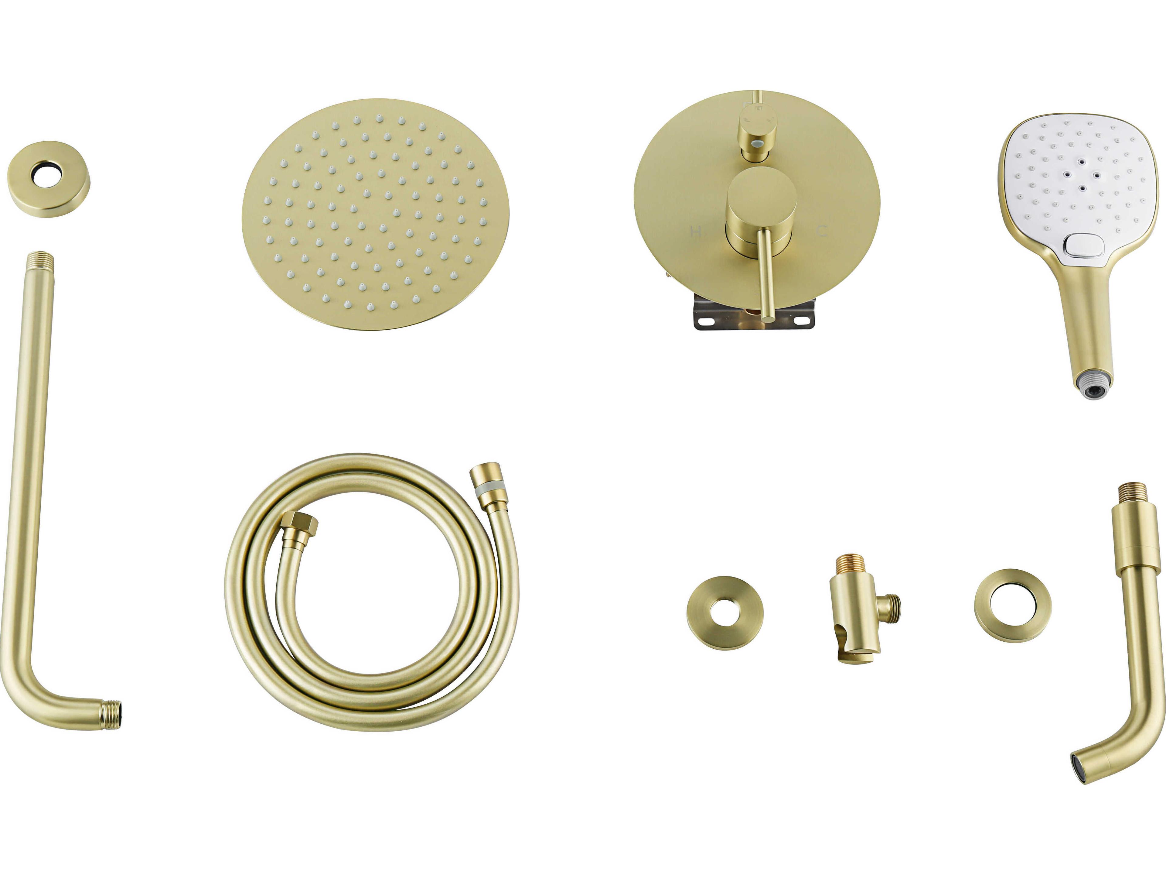 Elegant Lighting George Brushed Gold Shower and Tub Faucet