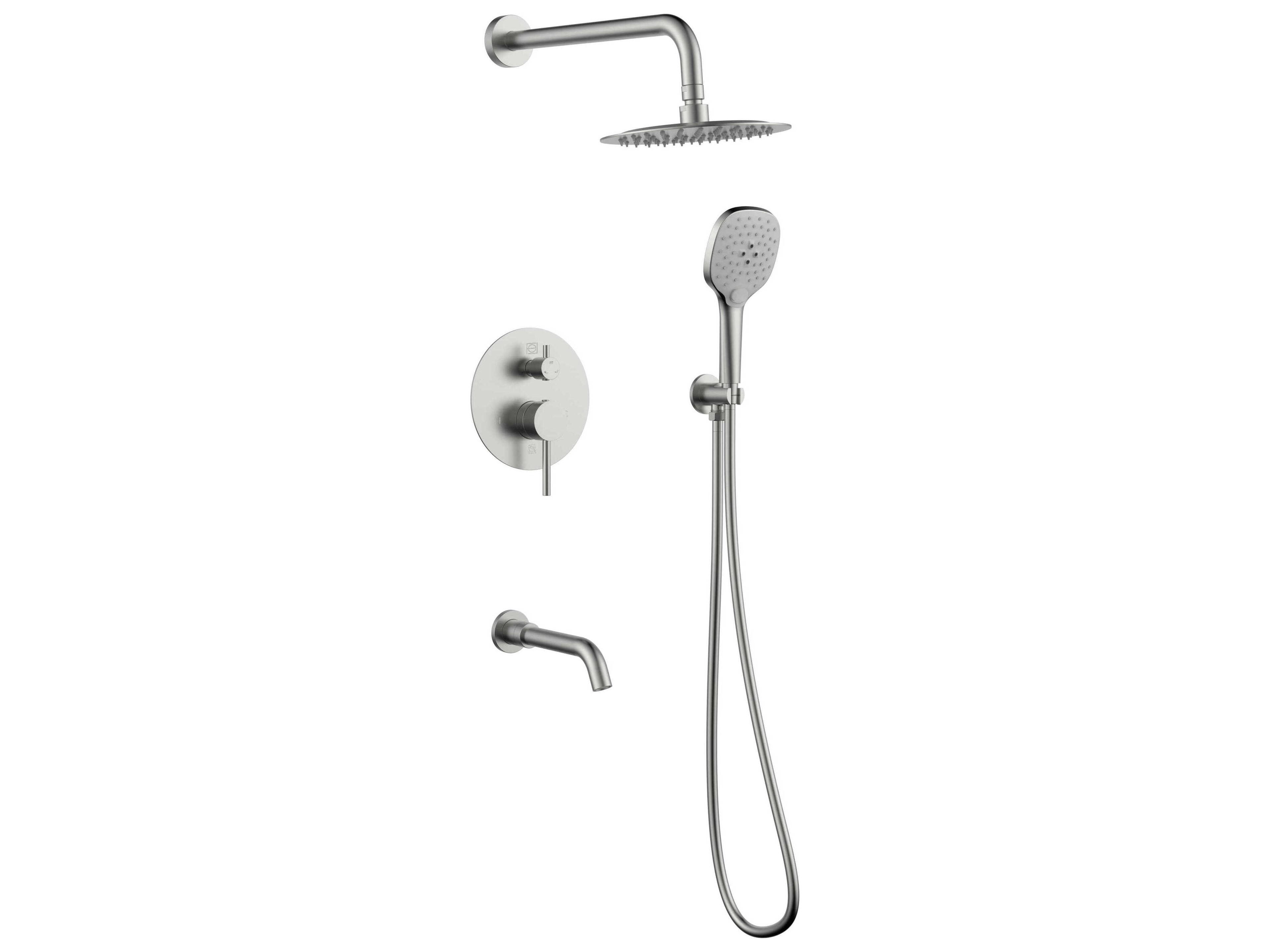 George Brushed Nickel Shower and Tub Faucet