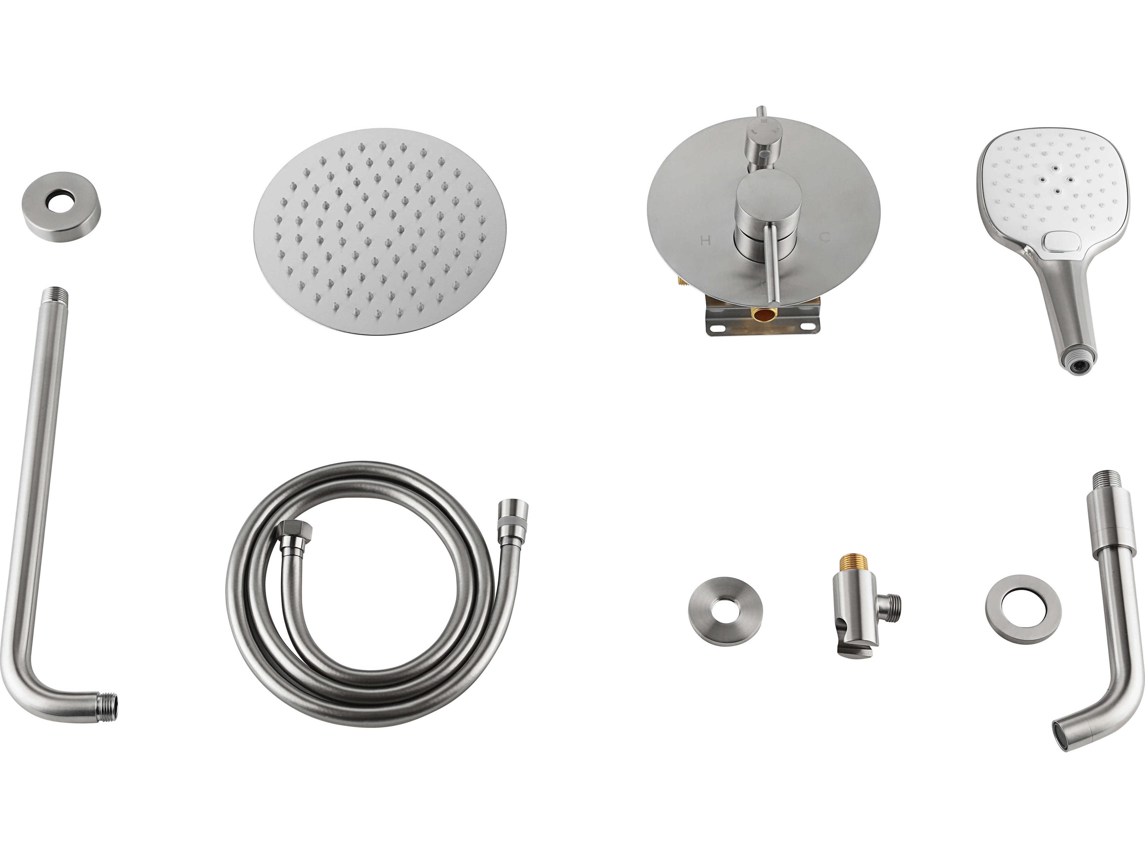 Elegant Lighting George Brushed Nickel Shower and Tub Faucet