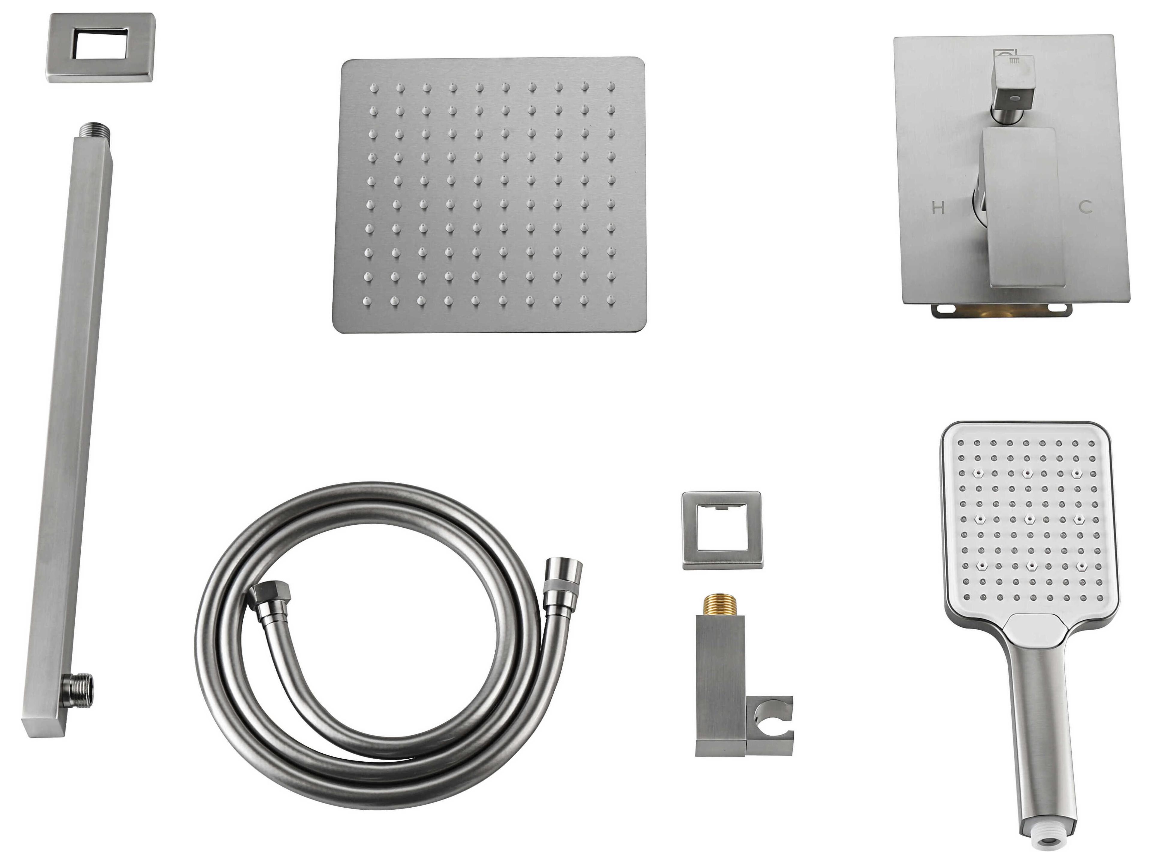 Elegant Lighting Petar Brushed Nickel Shower Faucet System