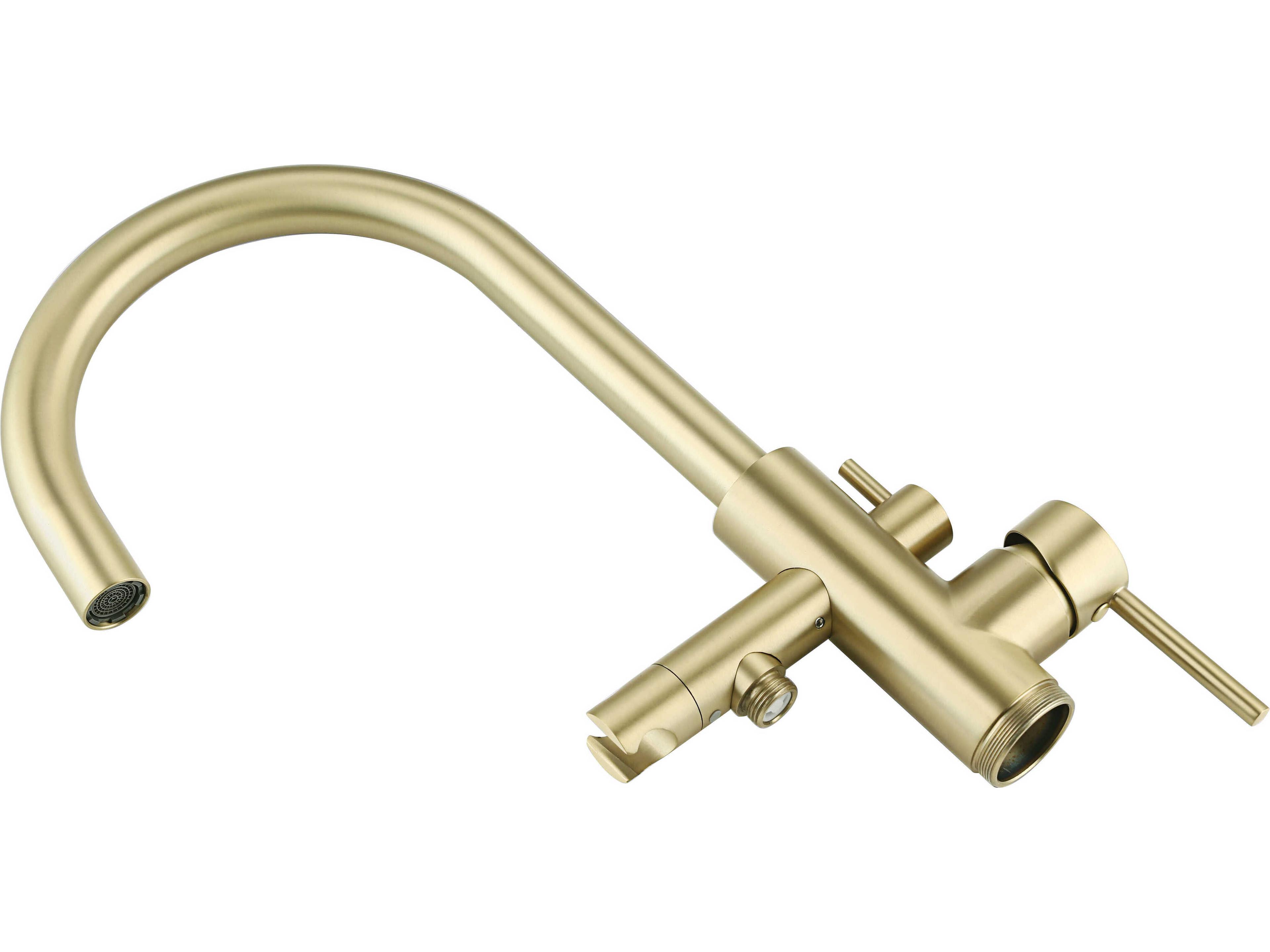 Elegant Lighting Steven Brushed Gold Floor Mounted Roman Tub Faucet with Handshower