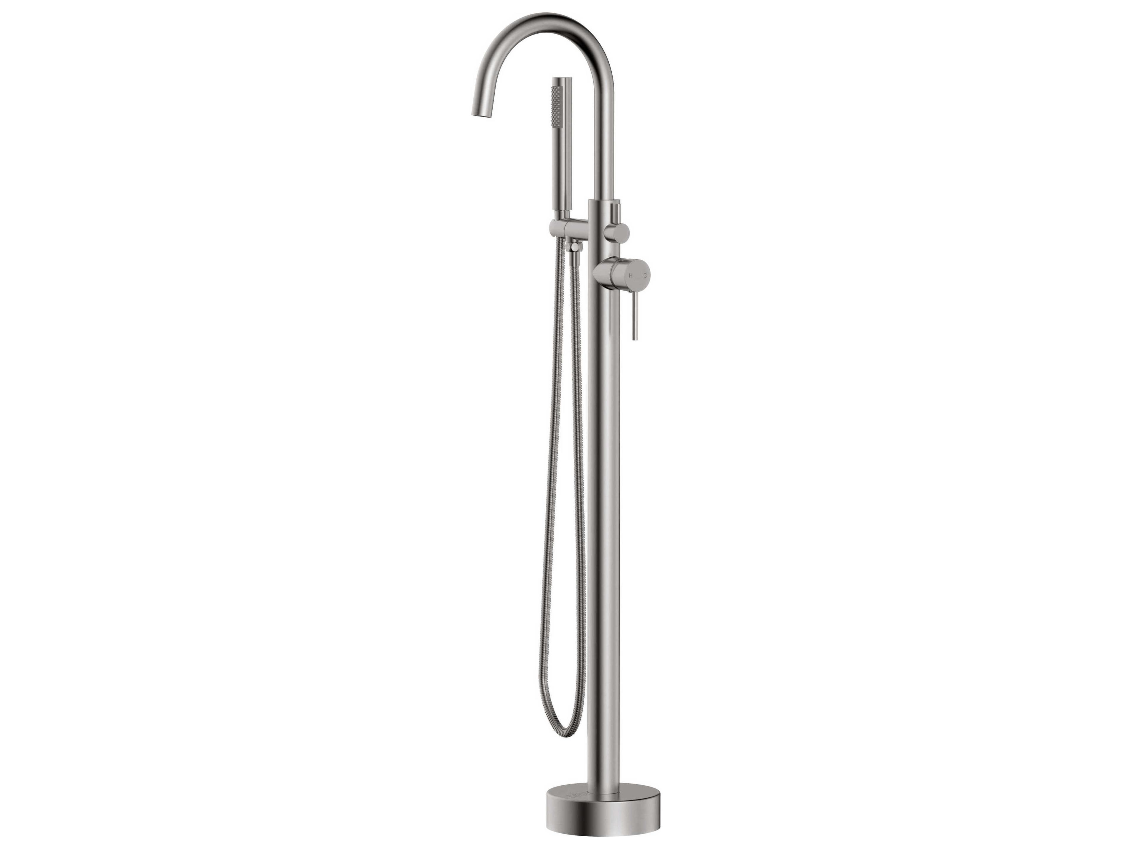 Steven Brushed Nickel Floor Mounted Roman Tub Faucet with Handshower