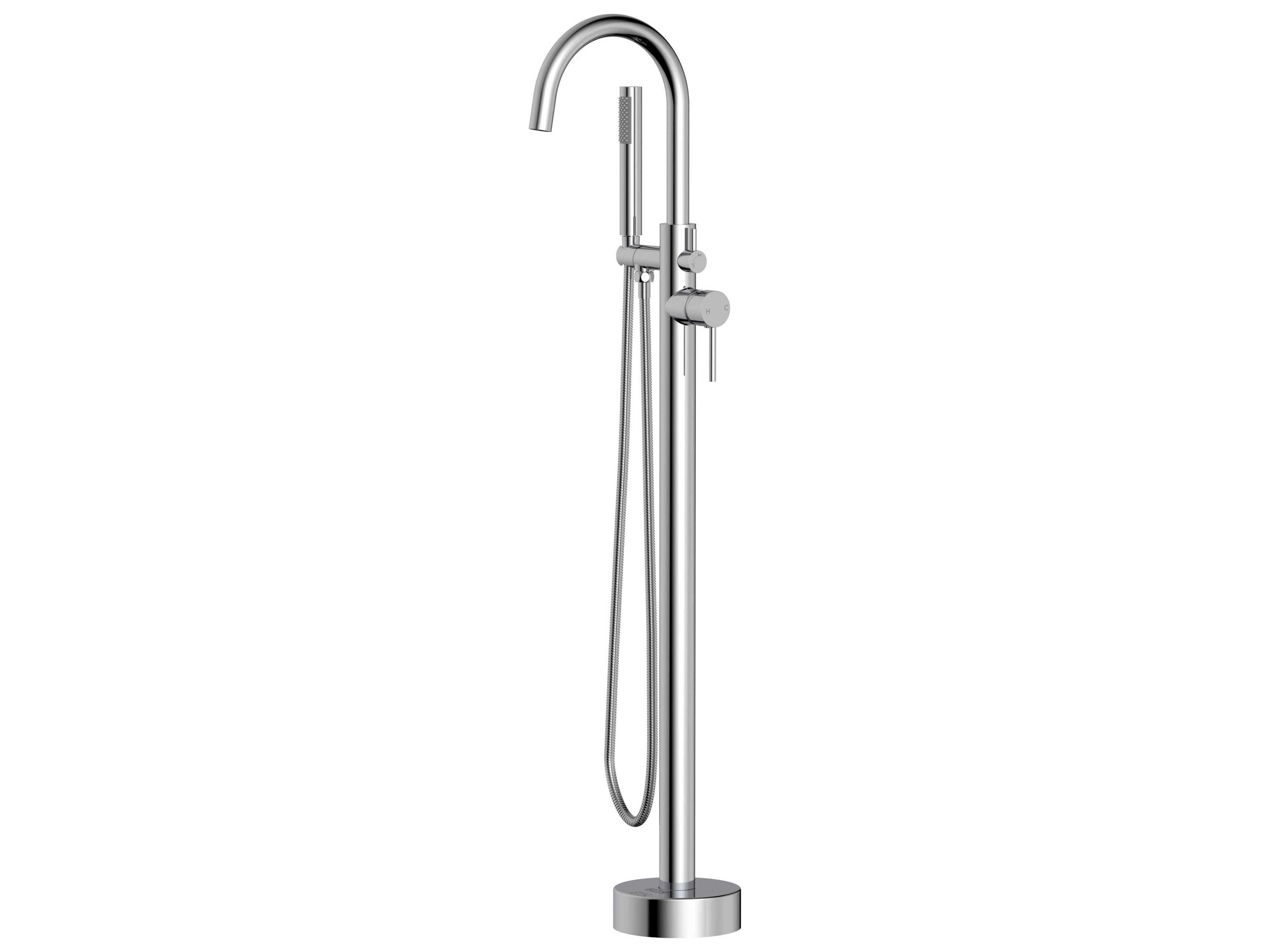 Elegant Lighting Steven Chrome Floor Mounted Roman Tub Faucet with Handshower