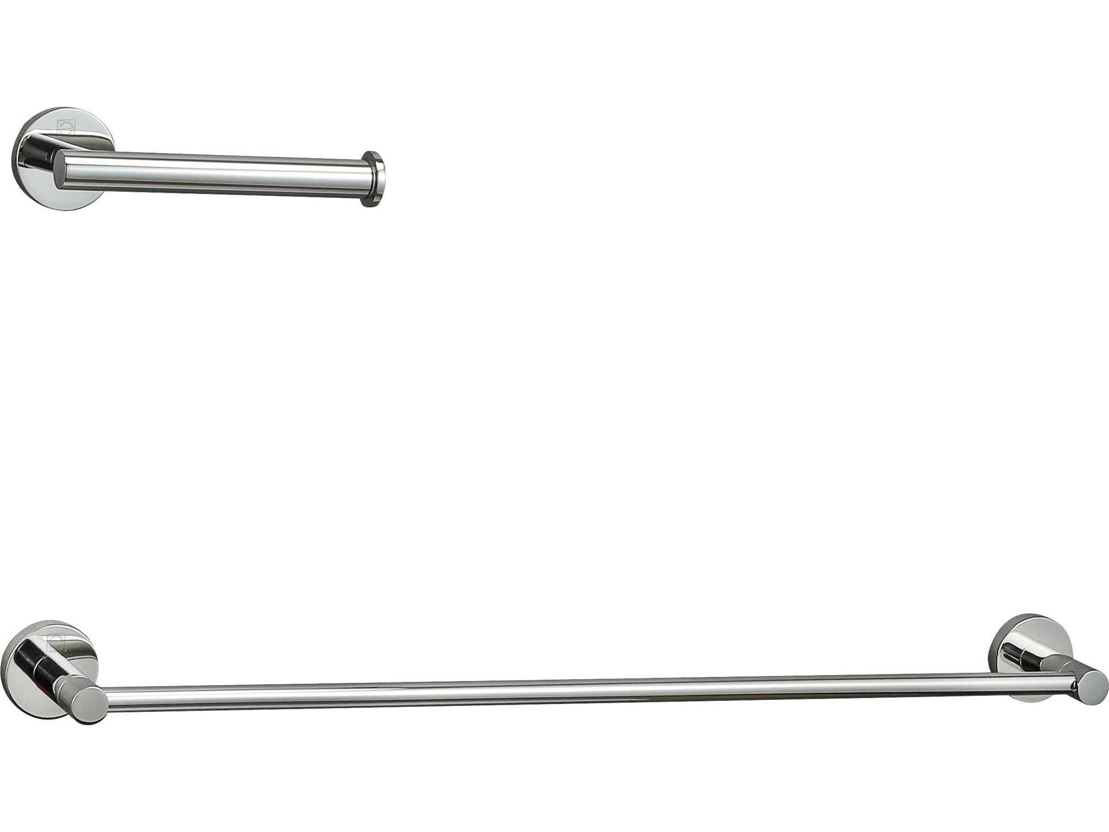 Alma Chrome 2-Piece Bathroom Hardware Set