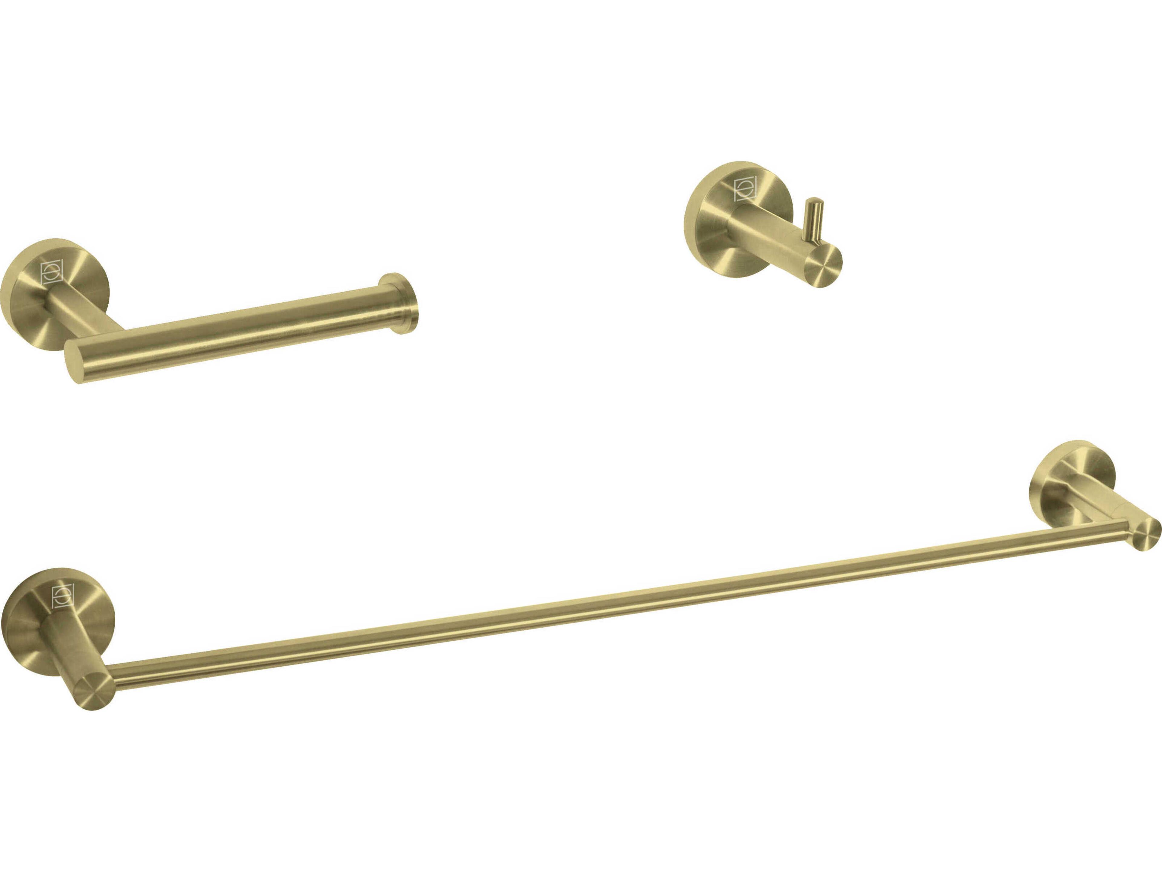 Freya Brushed Gold 3-Piece Bathroom Hardware Set