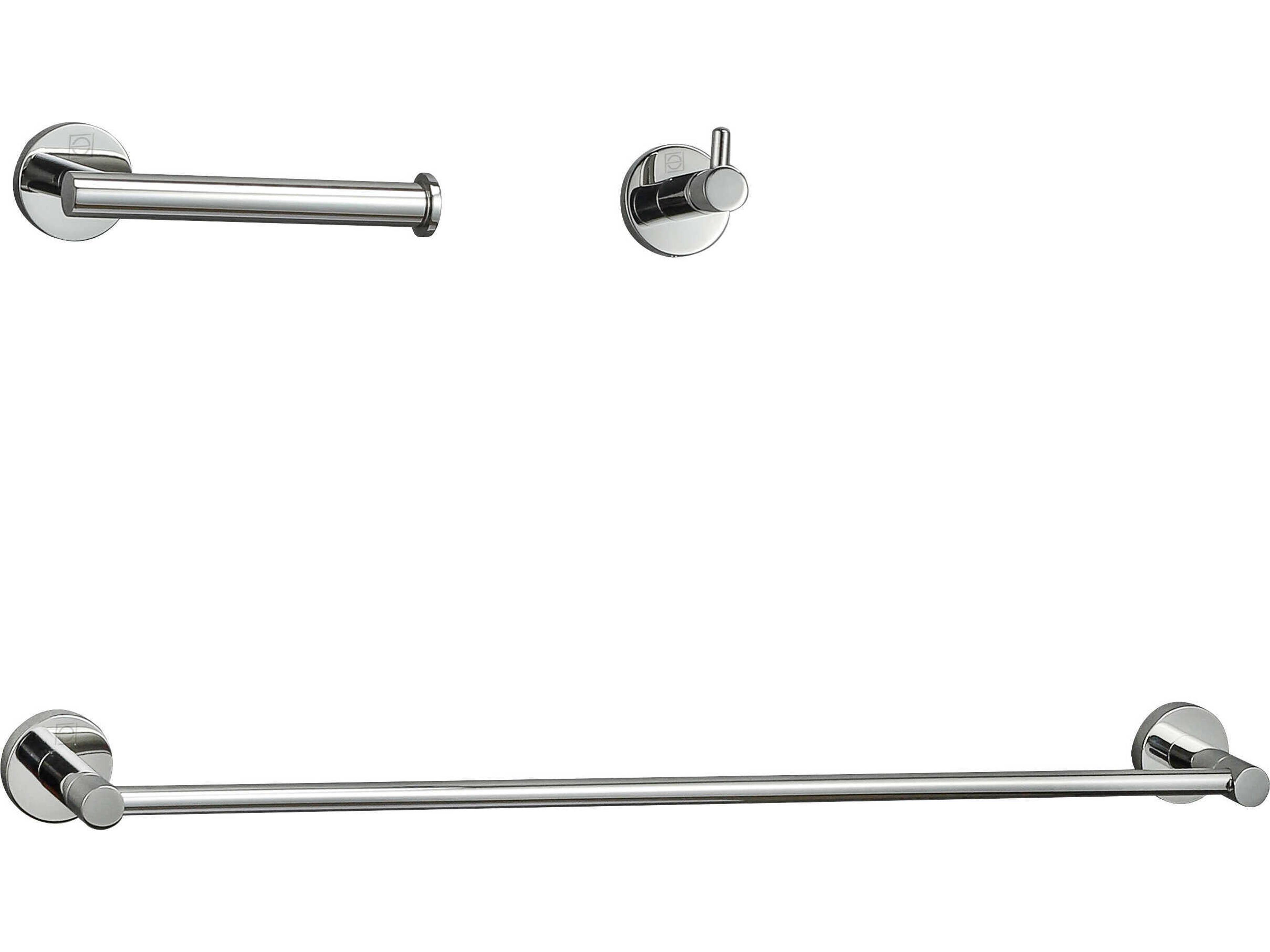 Freya Chrome 3-Piece Bathroom Hardware Set