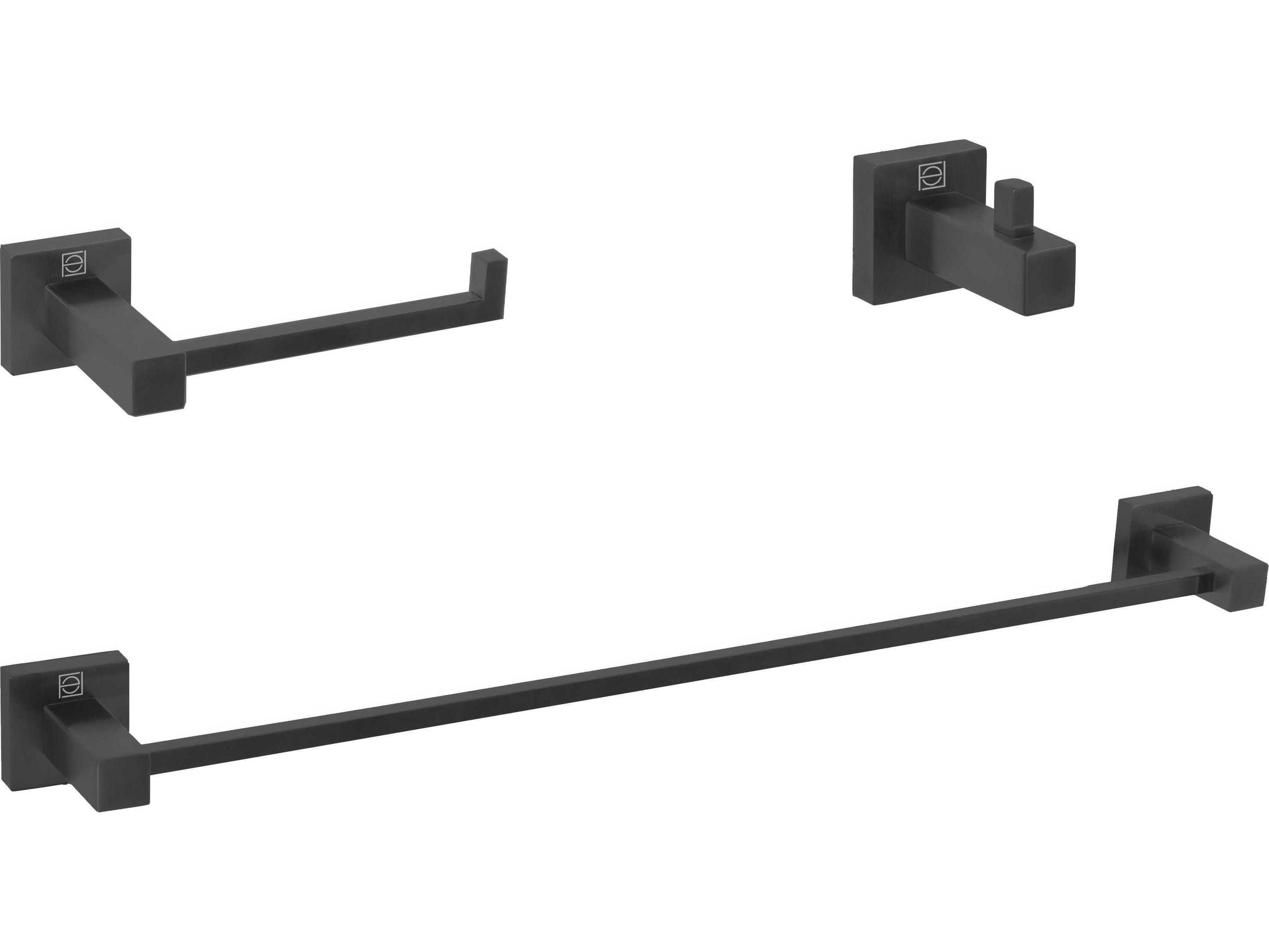 Isla Matte Black 3-Piece Bathroom Hardware Set
