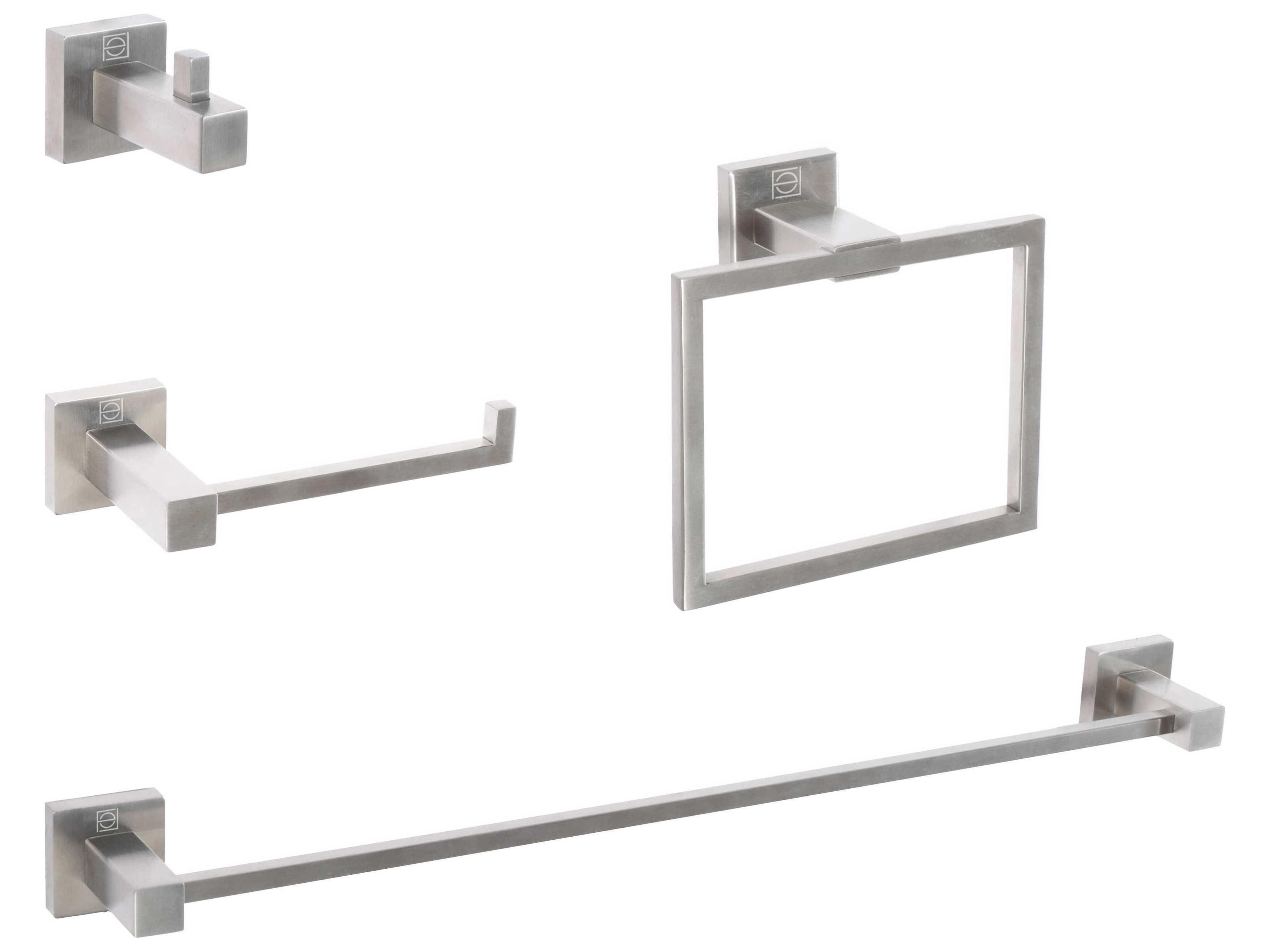 Isla Brushed Nickel 4-Piece Bathroom Hardware Set