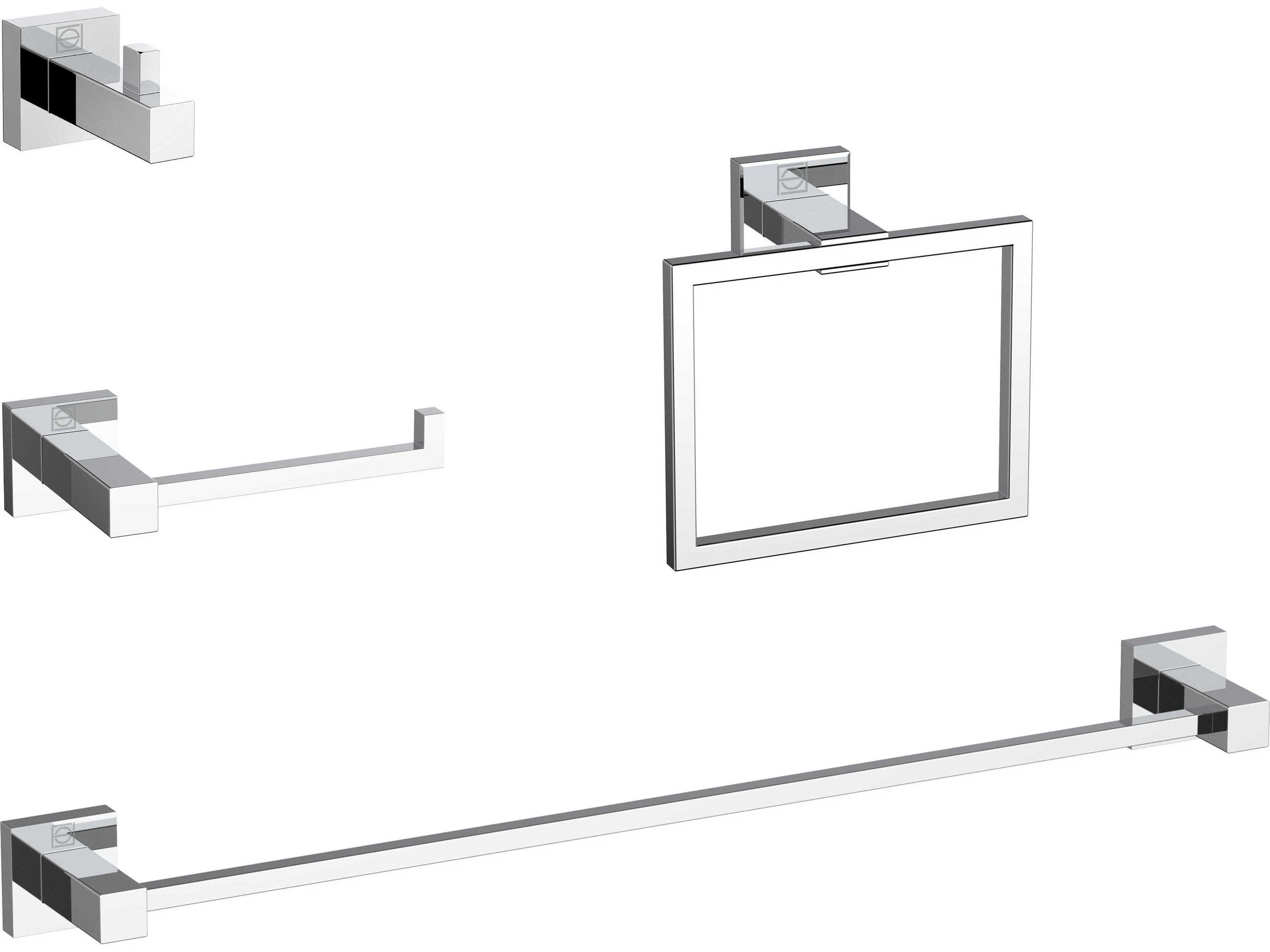 Isla Chrome 4-Piece Bathroom Hardware Set