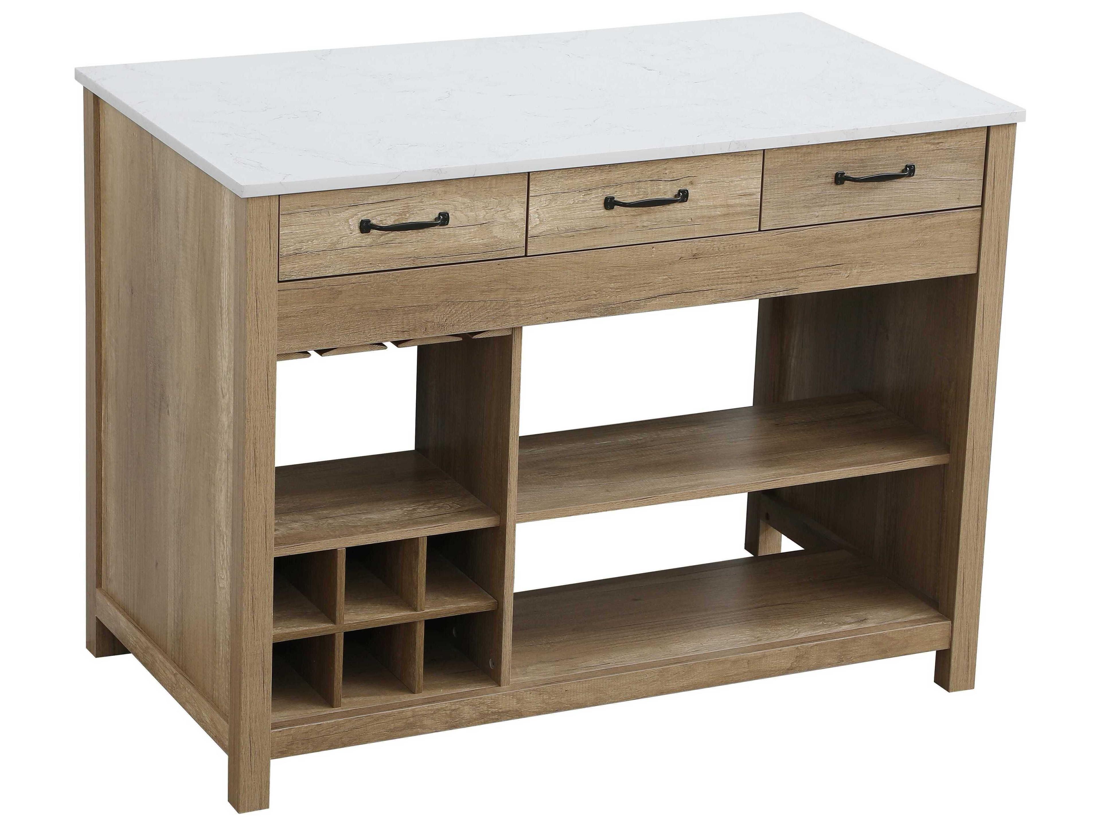 Jax Marble Natural Oak Kitchen Island