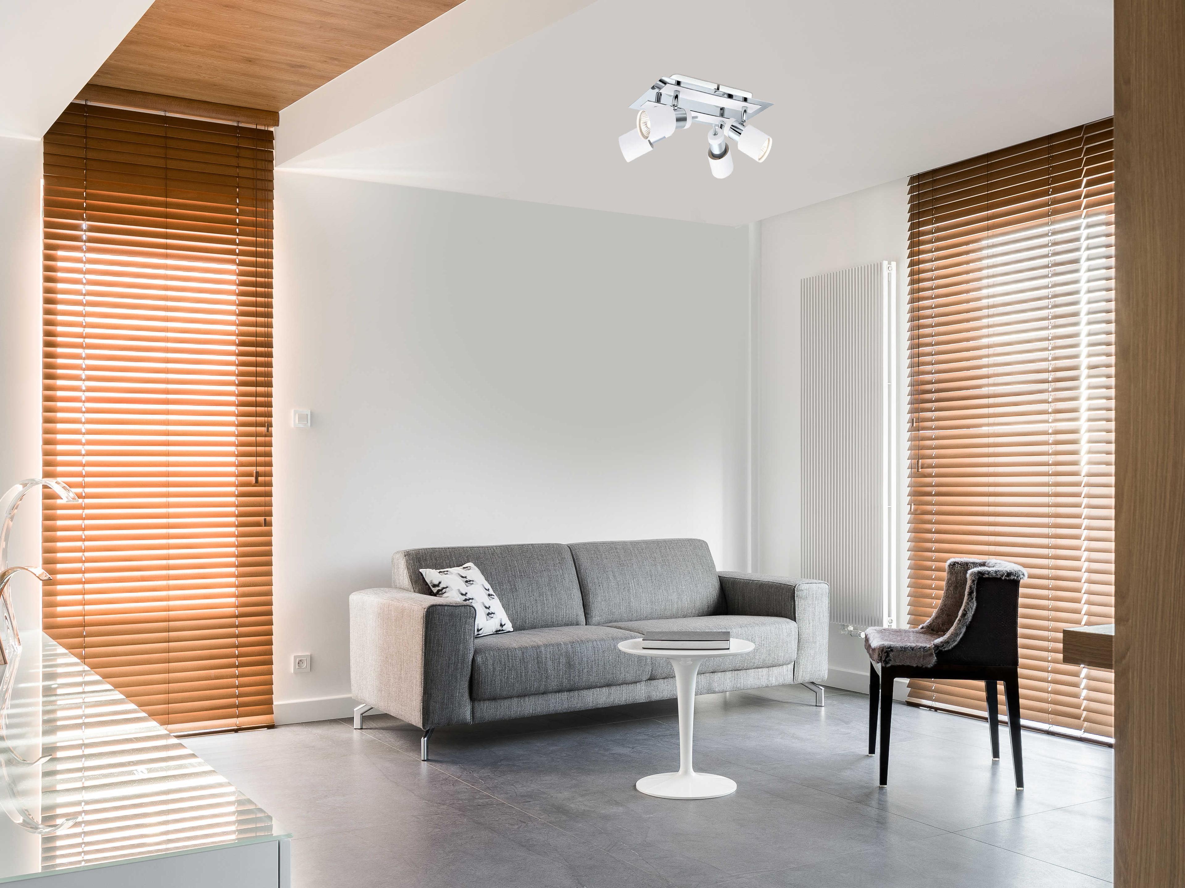 Eglo Davida 4-Light Chrome White Semi Flush Mount