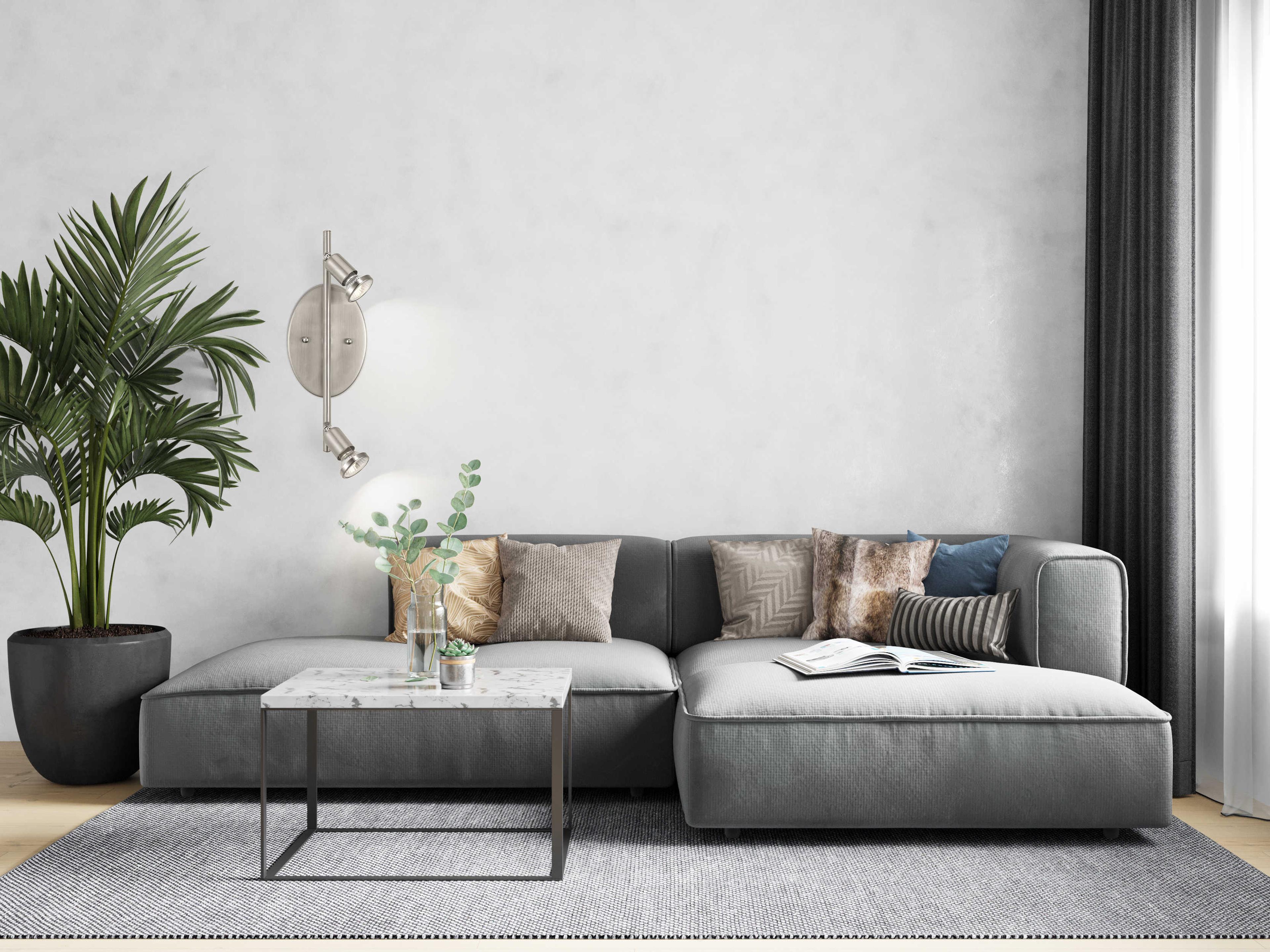 Eglo Buzz 2-Light Matte Nickel Track & Rail Light