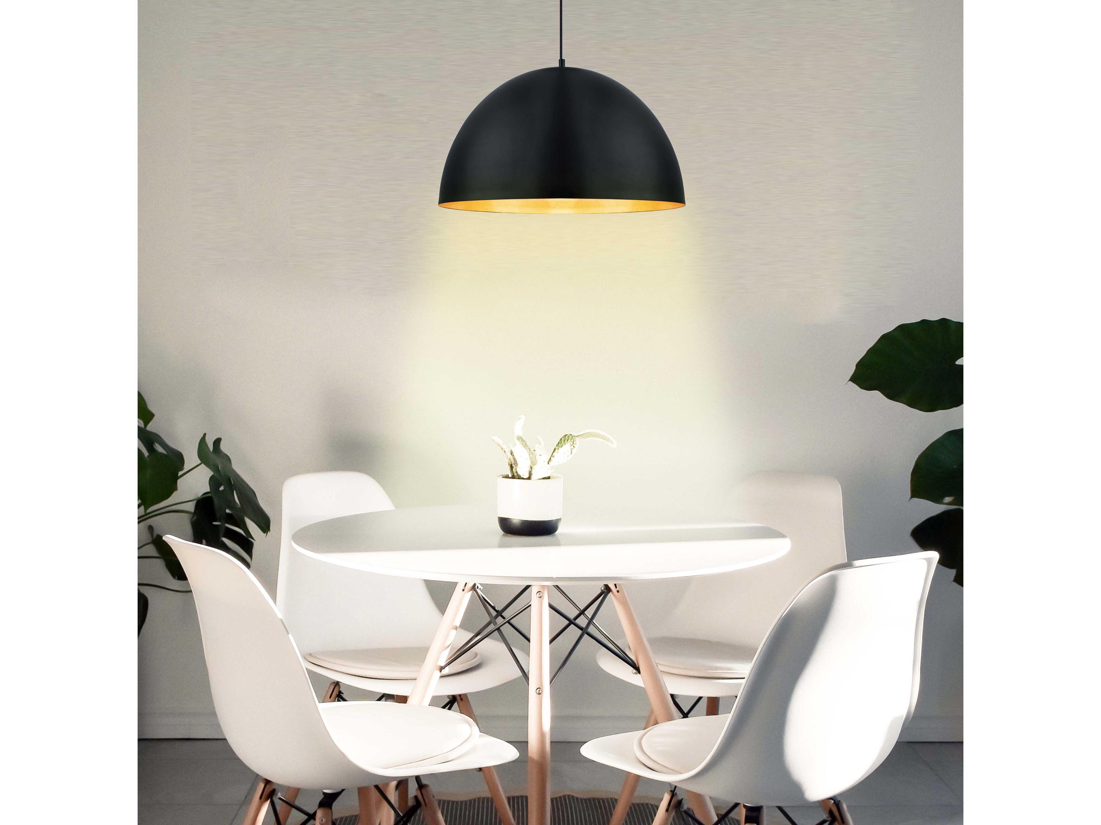 Eglo Gaetano 1-Light Black Gold Dome Pendant