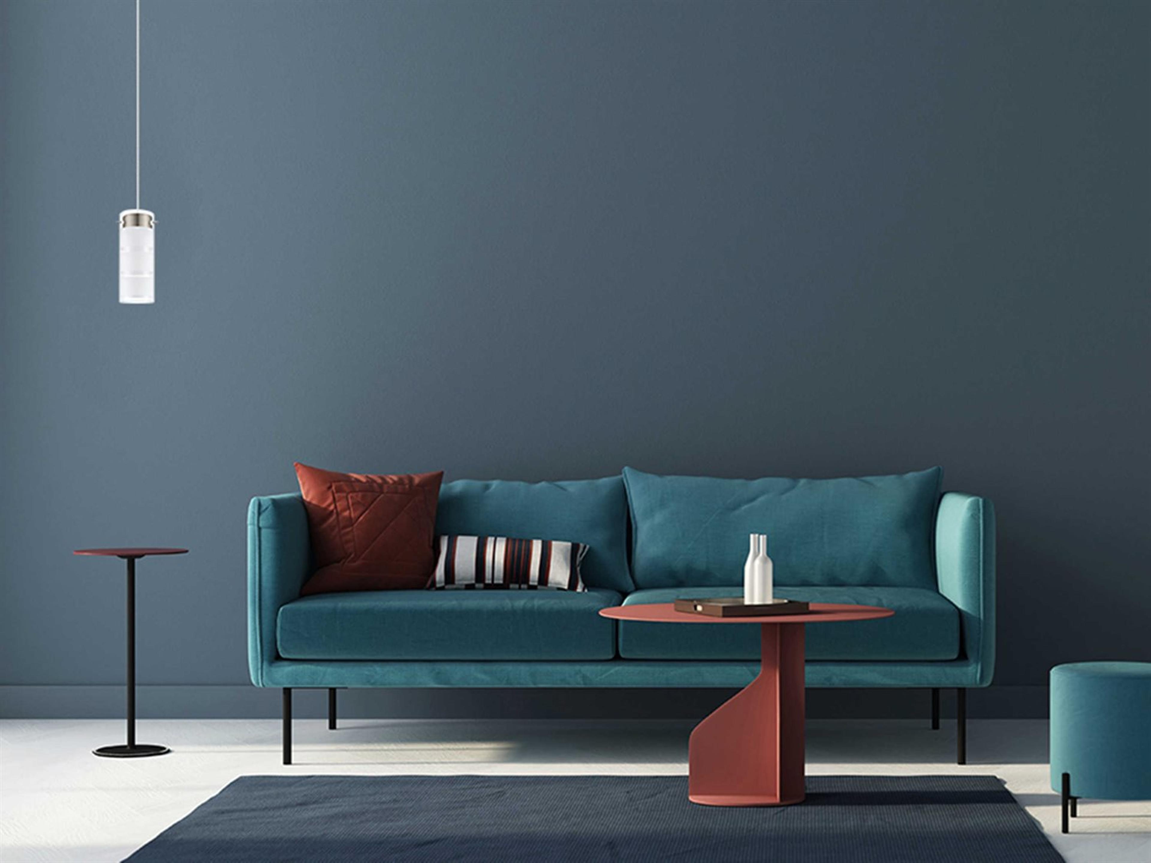 Eglo Olvero 1-Light Satin Nickel Cylinder Mini Pendant