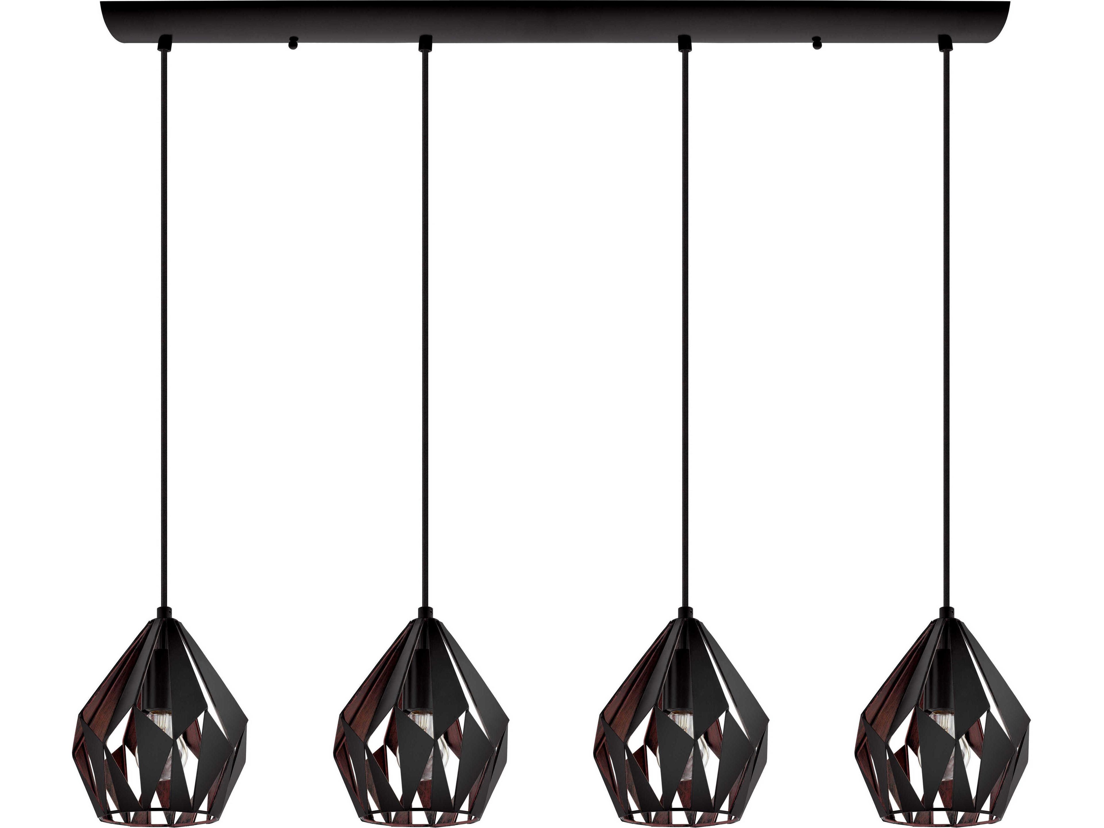 Eglo Carlton 4-Light Black Geometric Island Pendant