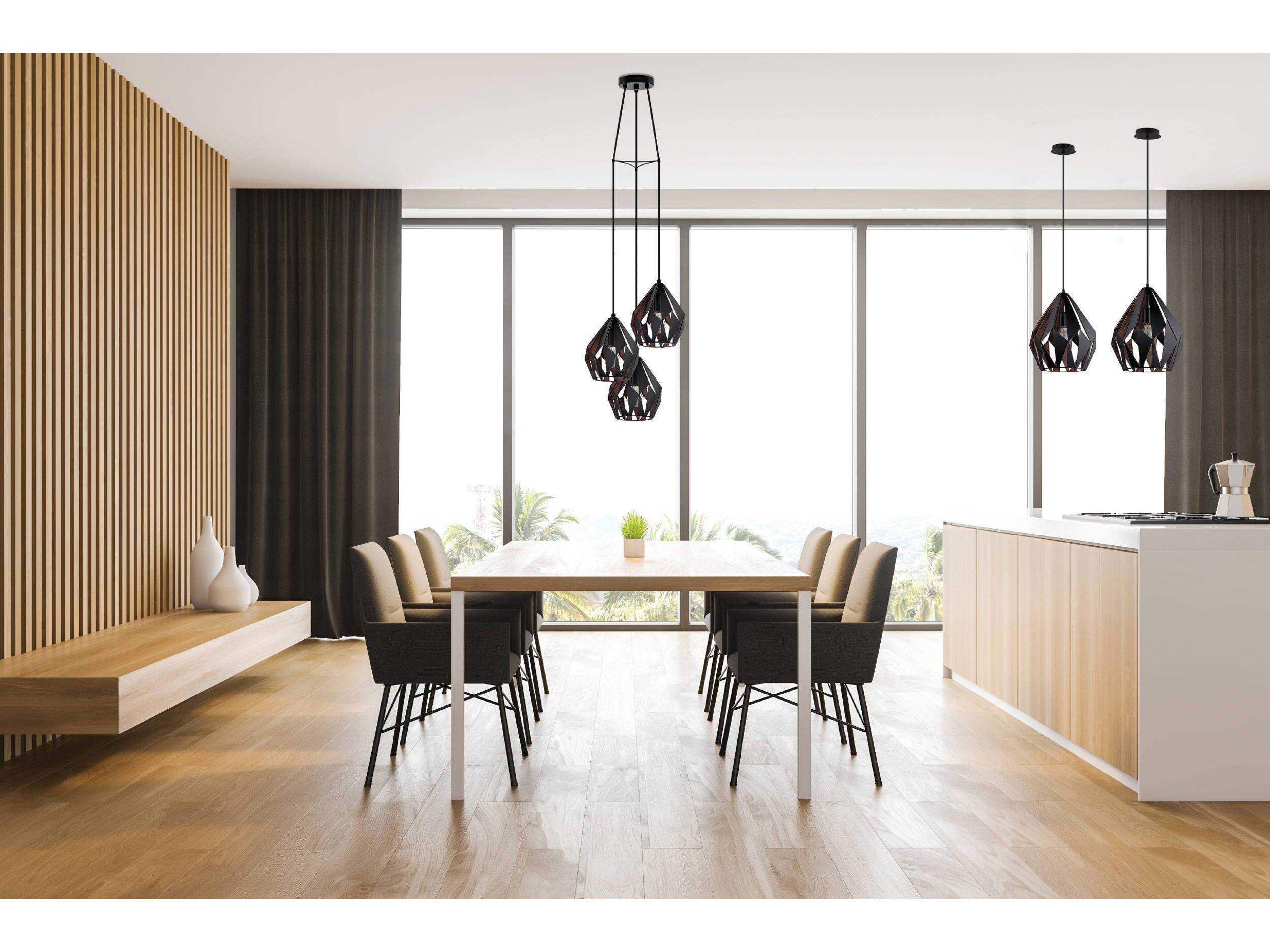 Eglo Carlton 3-Light Black Geometric Pendant