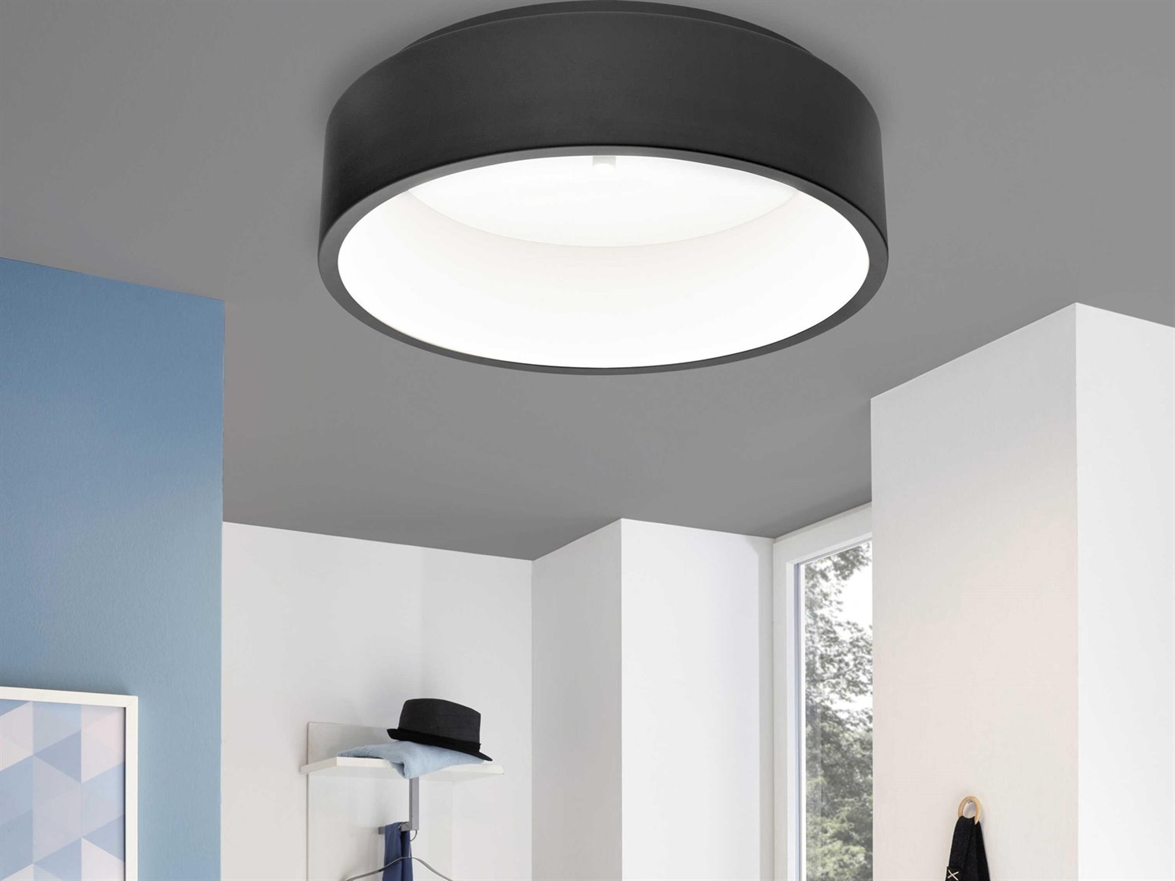 Eglo Marghera Black Round Flush Mount