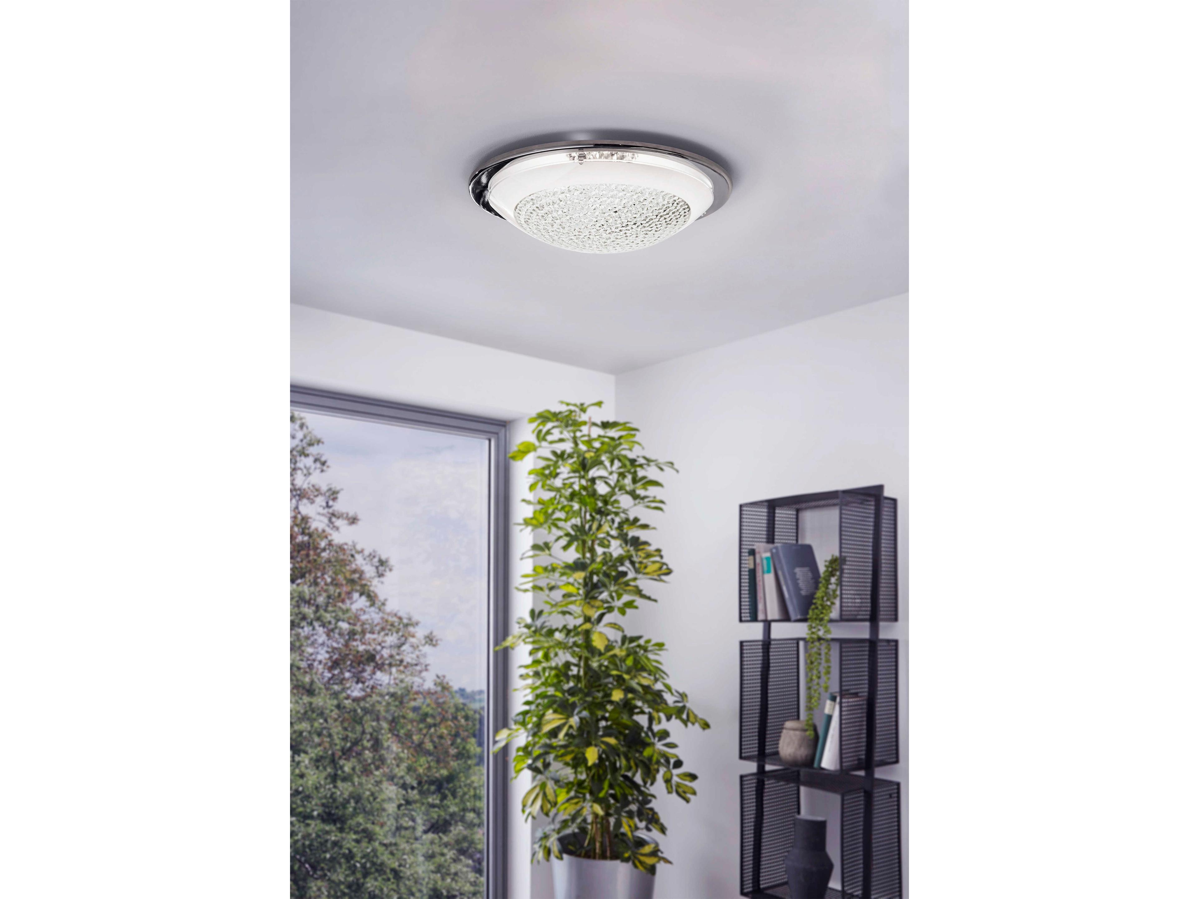 Eglo Acolla 1-Light Chrome Bowl Flush Mount