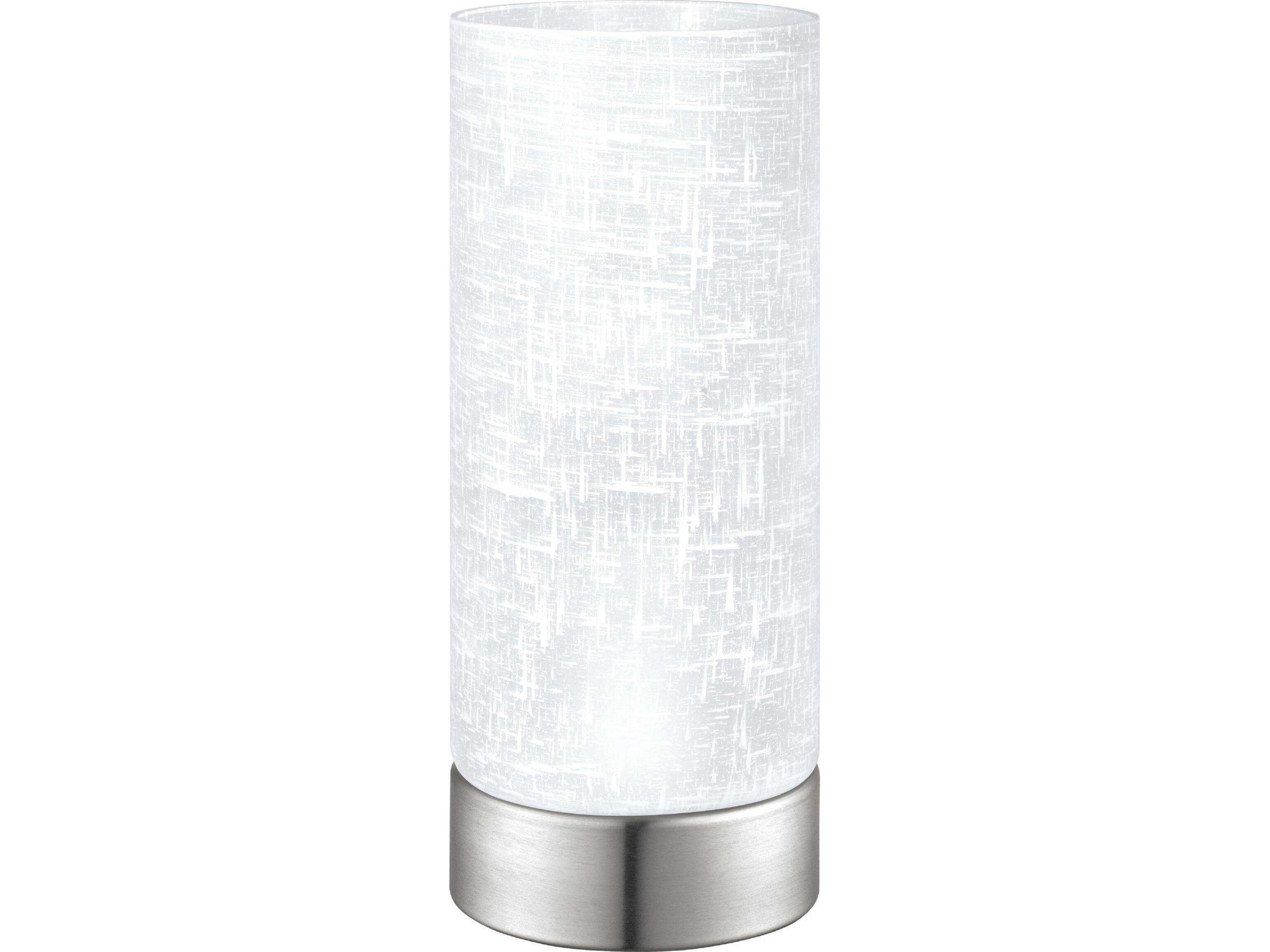 Myna Matte Nickel Cream Linen Table Lamp