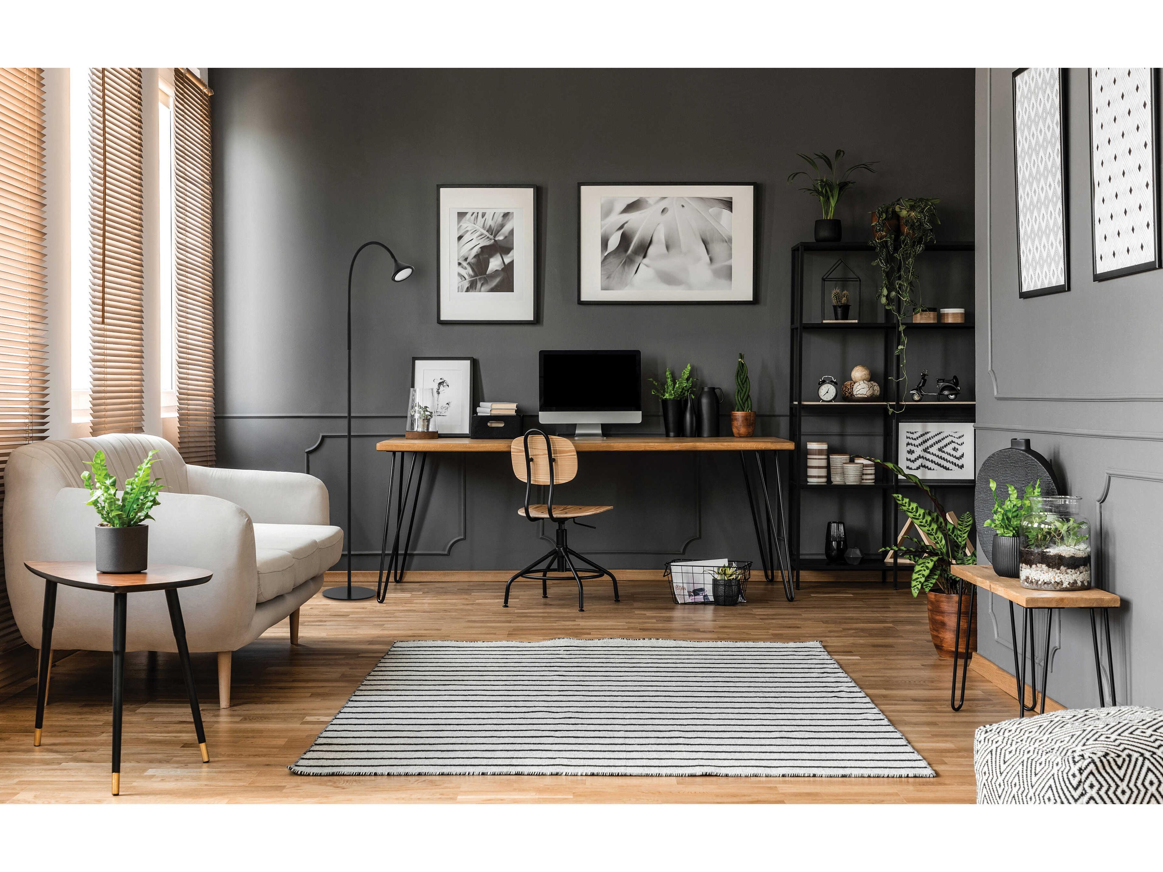 Eglo Ormond Matte Black Metal Floor Lamp