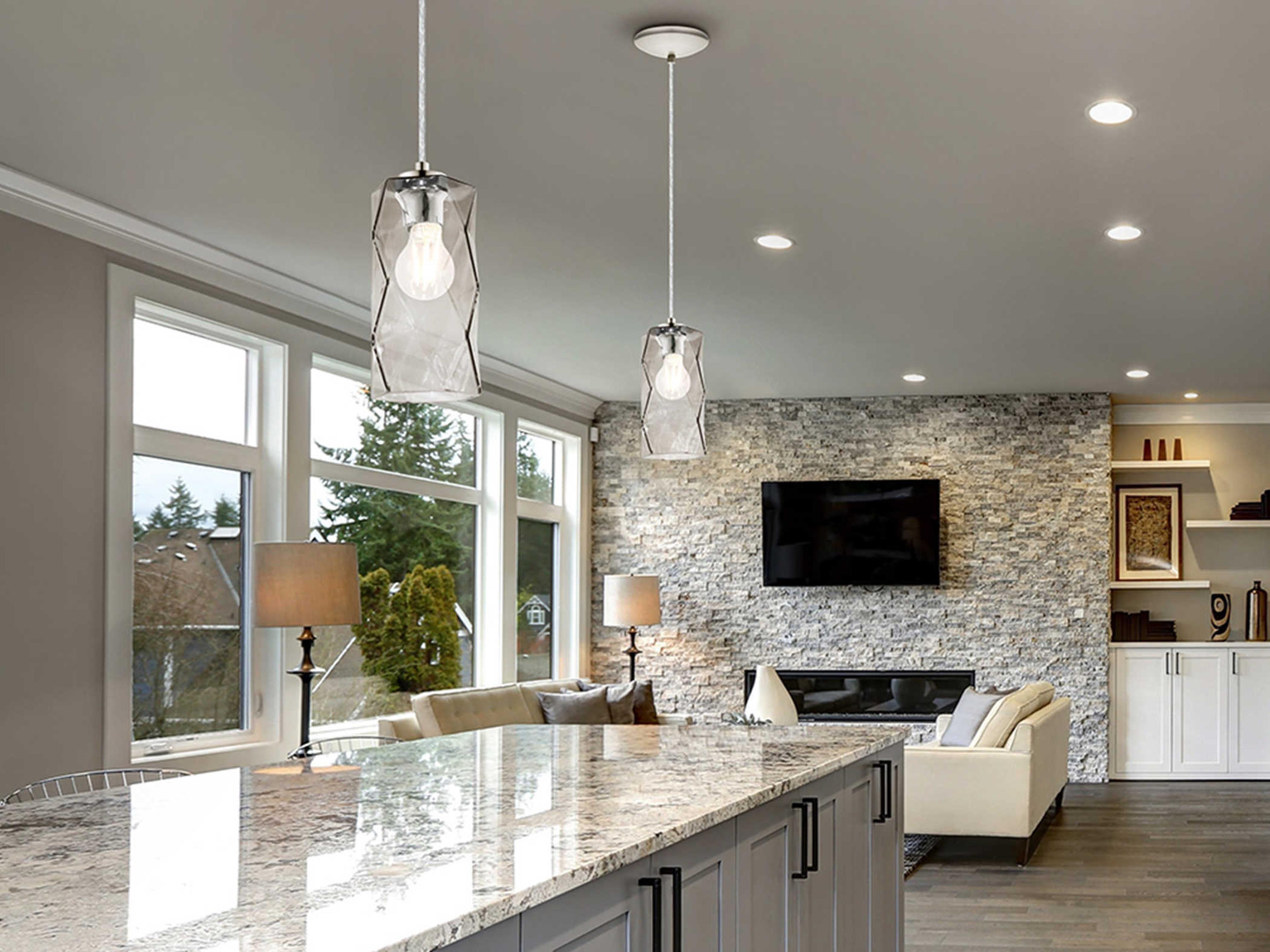 Eglo Estevau 1-Light Satin Nickel Cylinder Mini Pendant