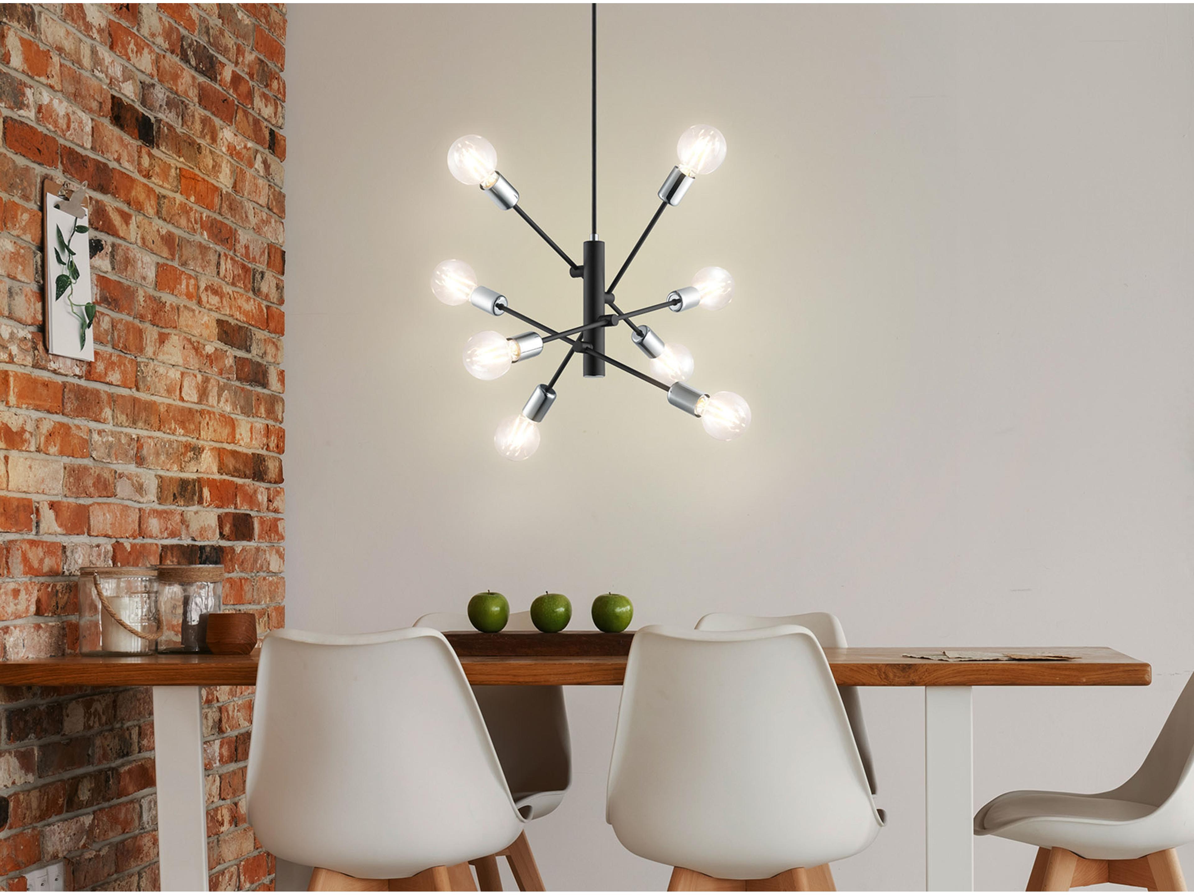 Eglo Gradoli 8-Light Black Chrome Linear Pendant