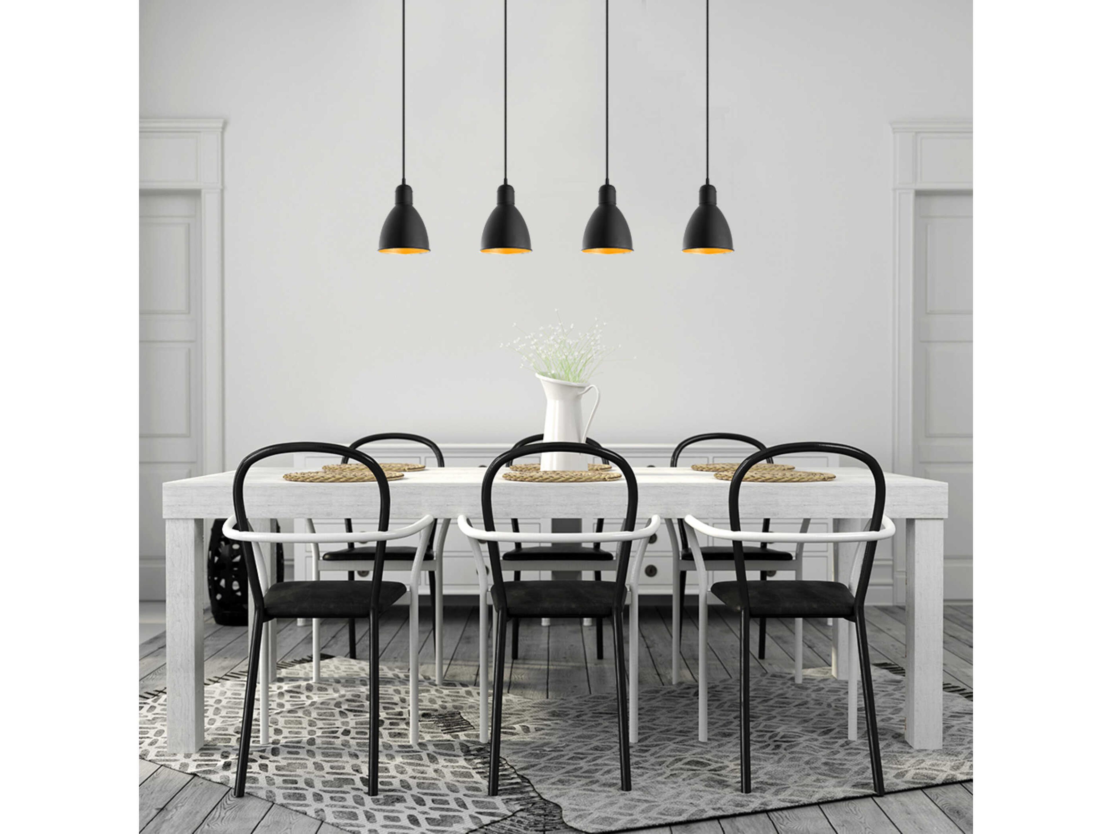 Eglo Priddy 4-Light Black Gold Bell Island Pendant