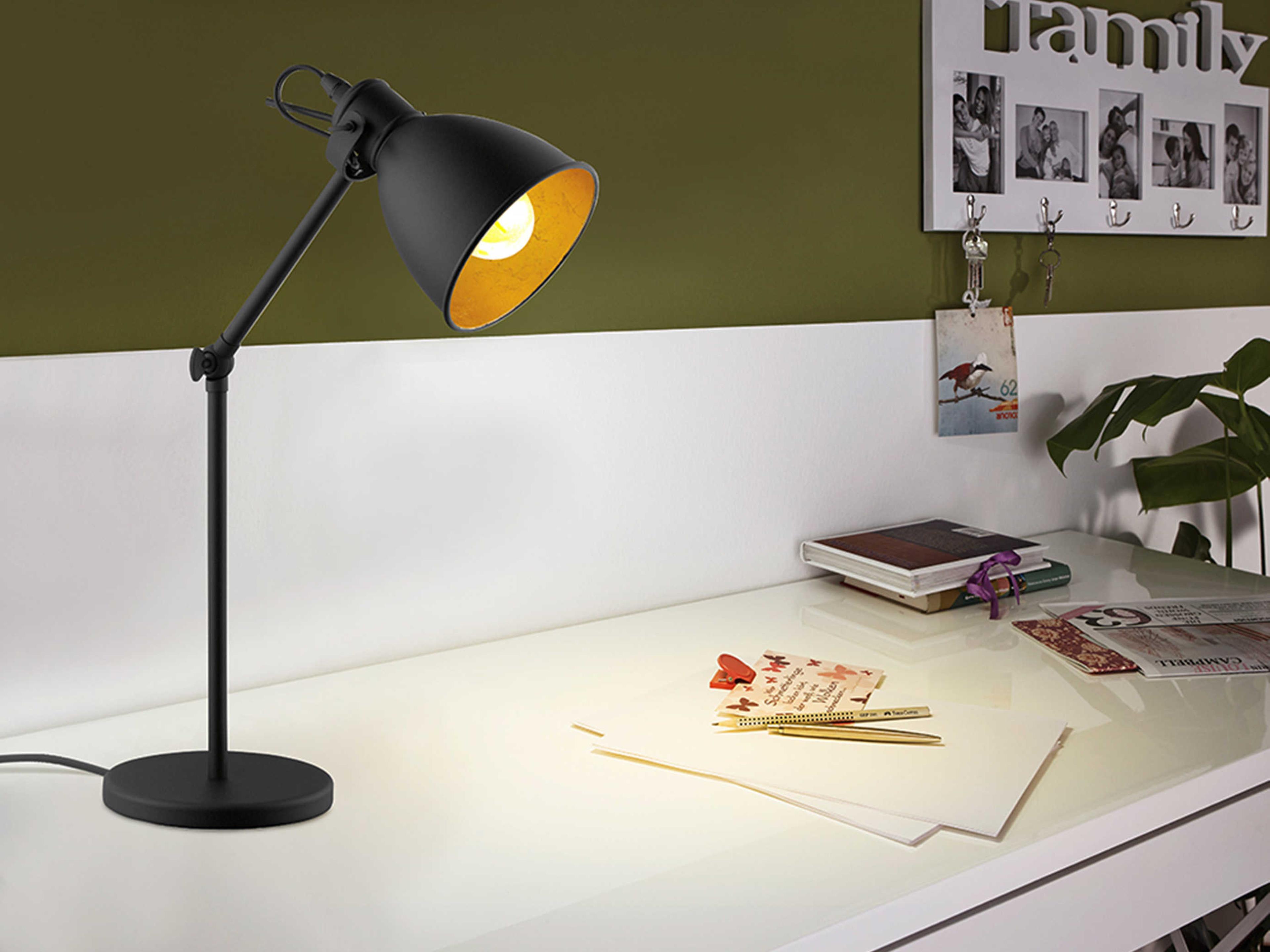 Eglo Priddy Black Gold Exterior Interior Metal Desk Lamp