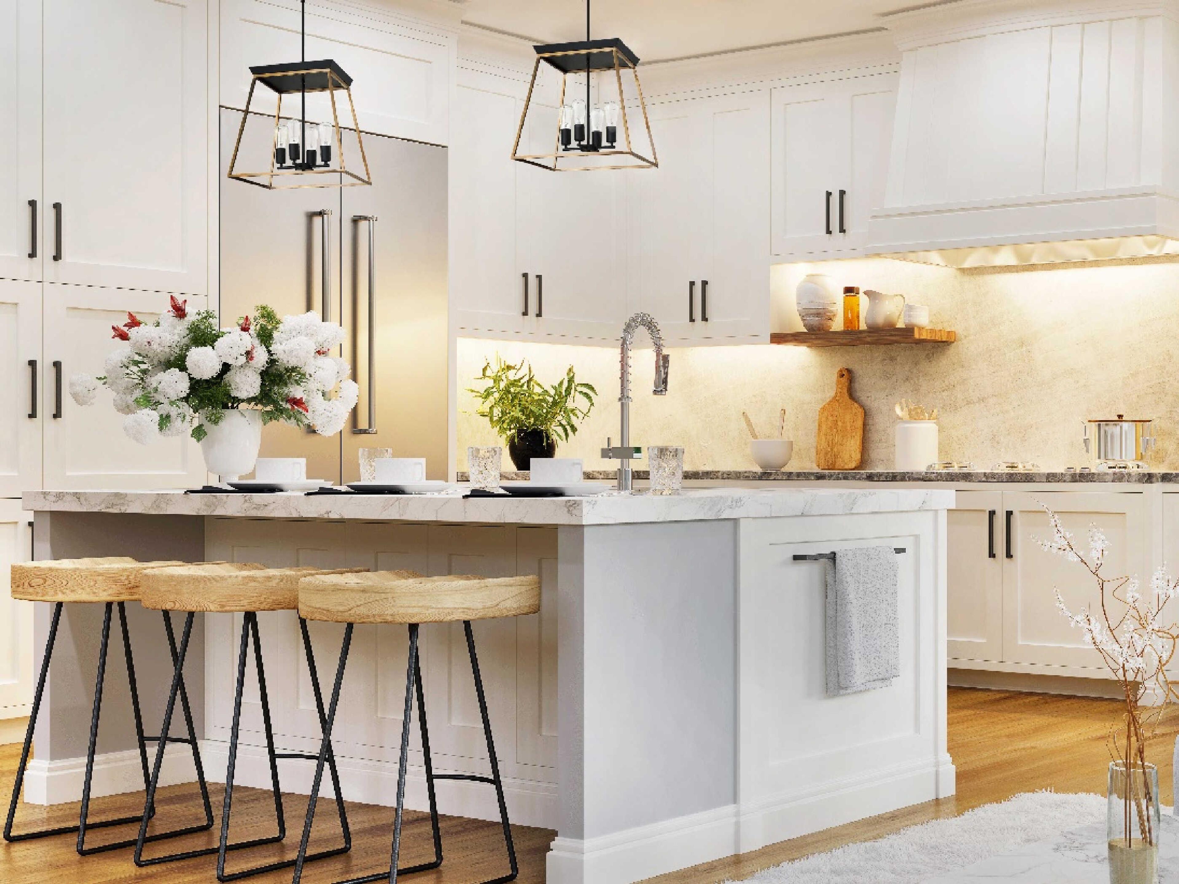 Eglo Willsboro 12-Light Polished Nickel Linear Tiered Island Pendant