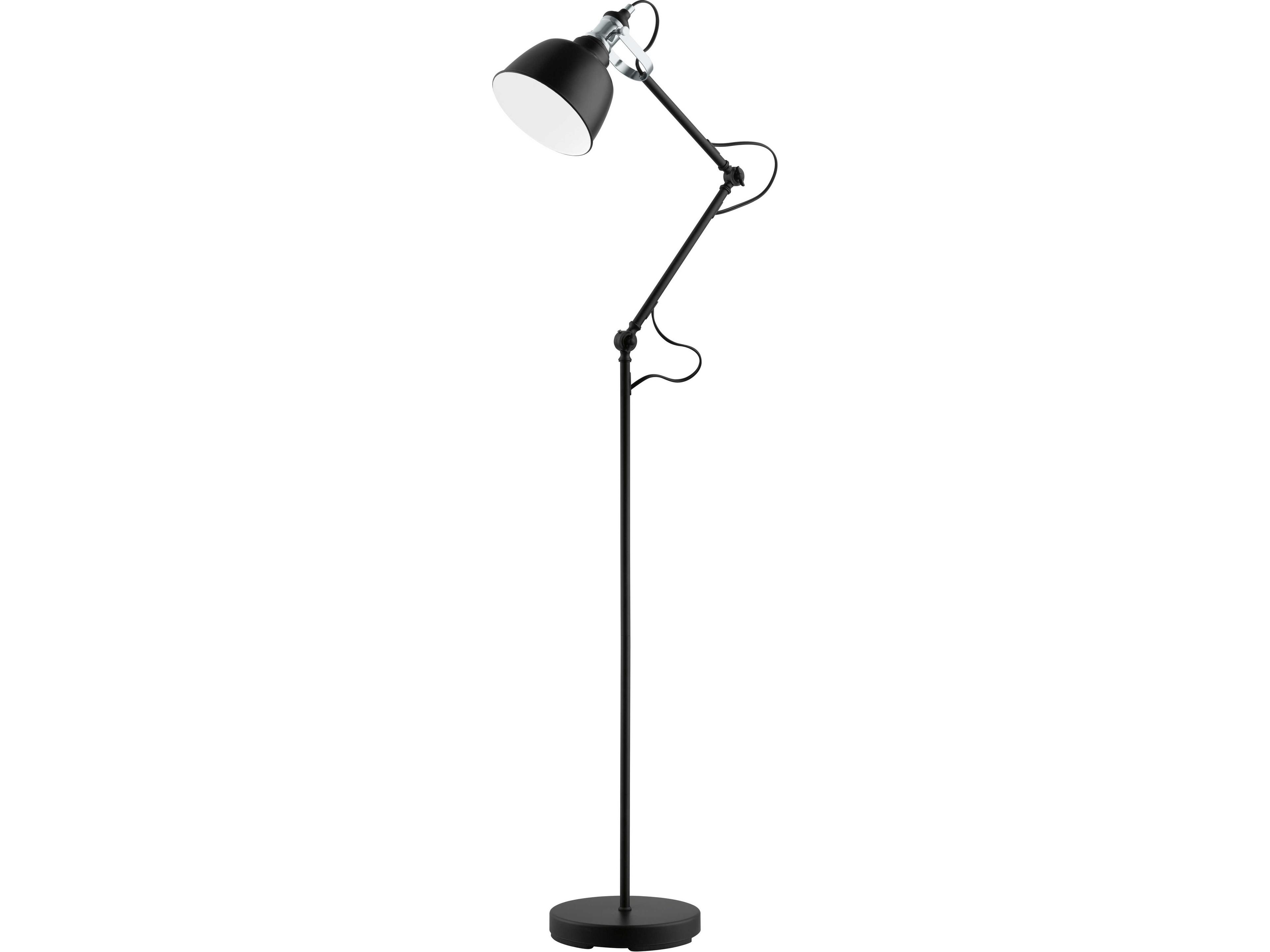Thornford Matte Black Chrome White Metal Floor Lamp