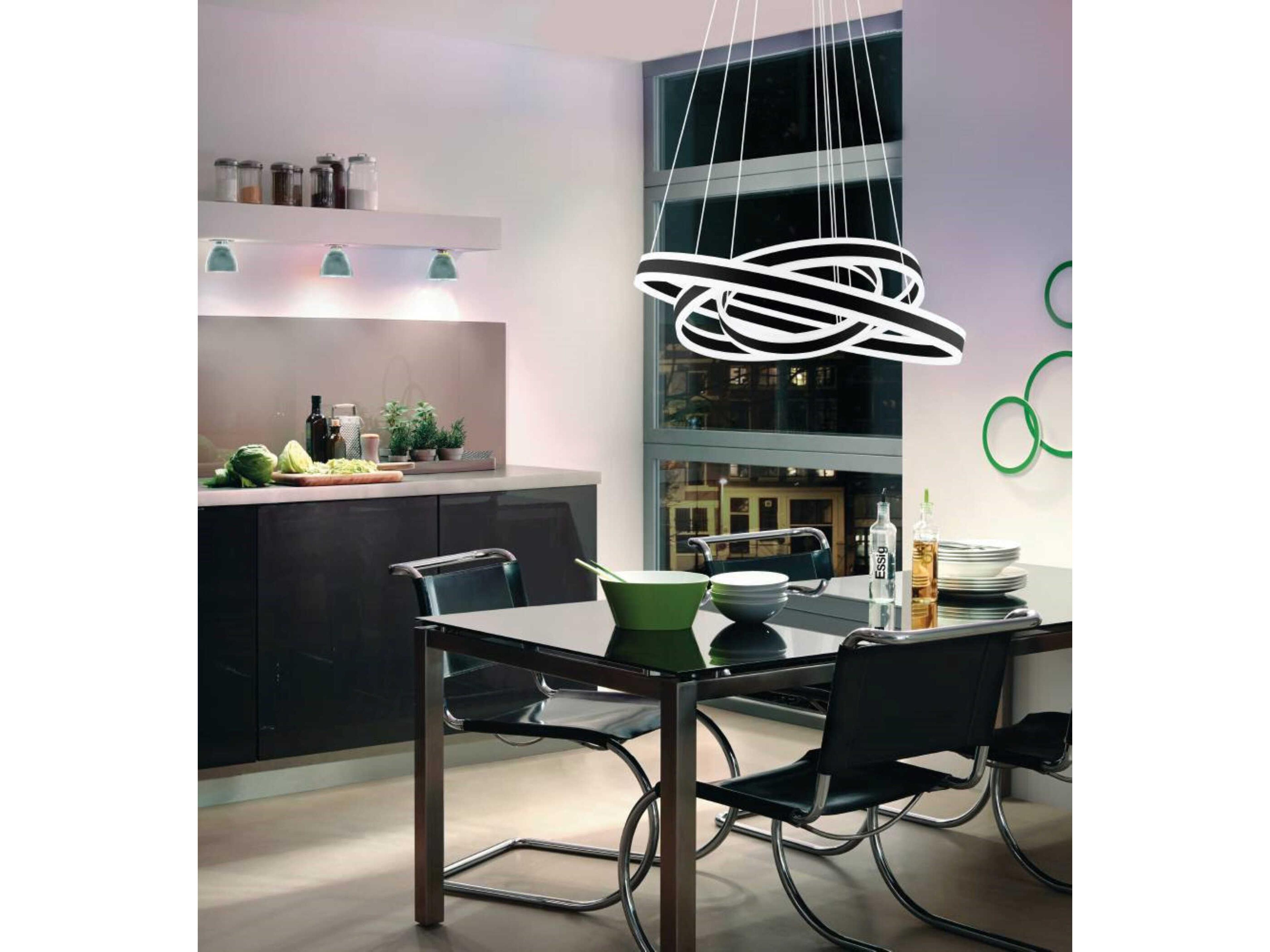 Eglo Tonarella 3-Light Black Round Pendant