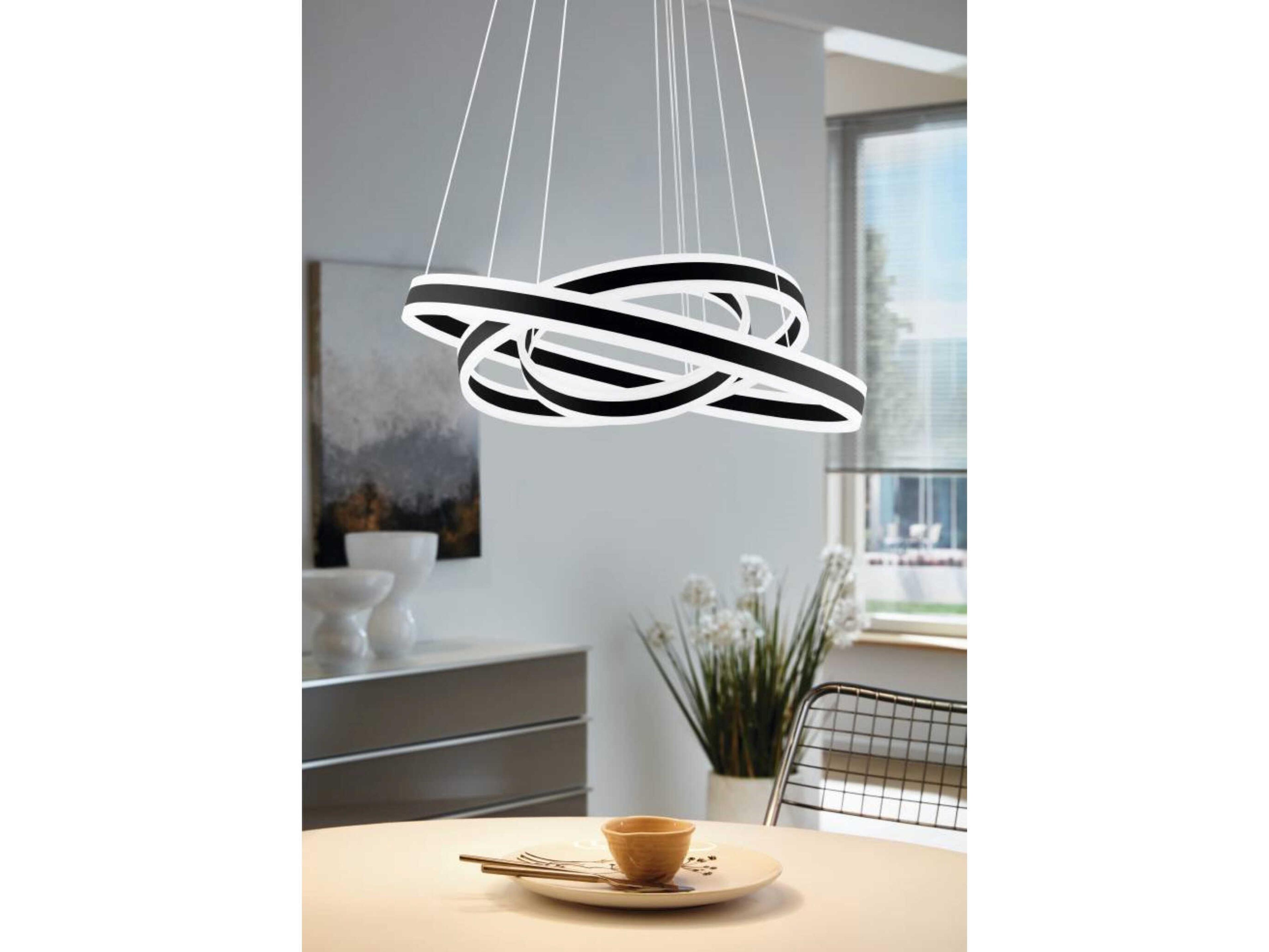 Eglo Tonarella 3-Light Black Round Pendant