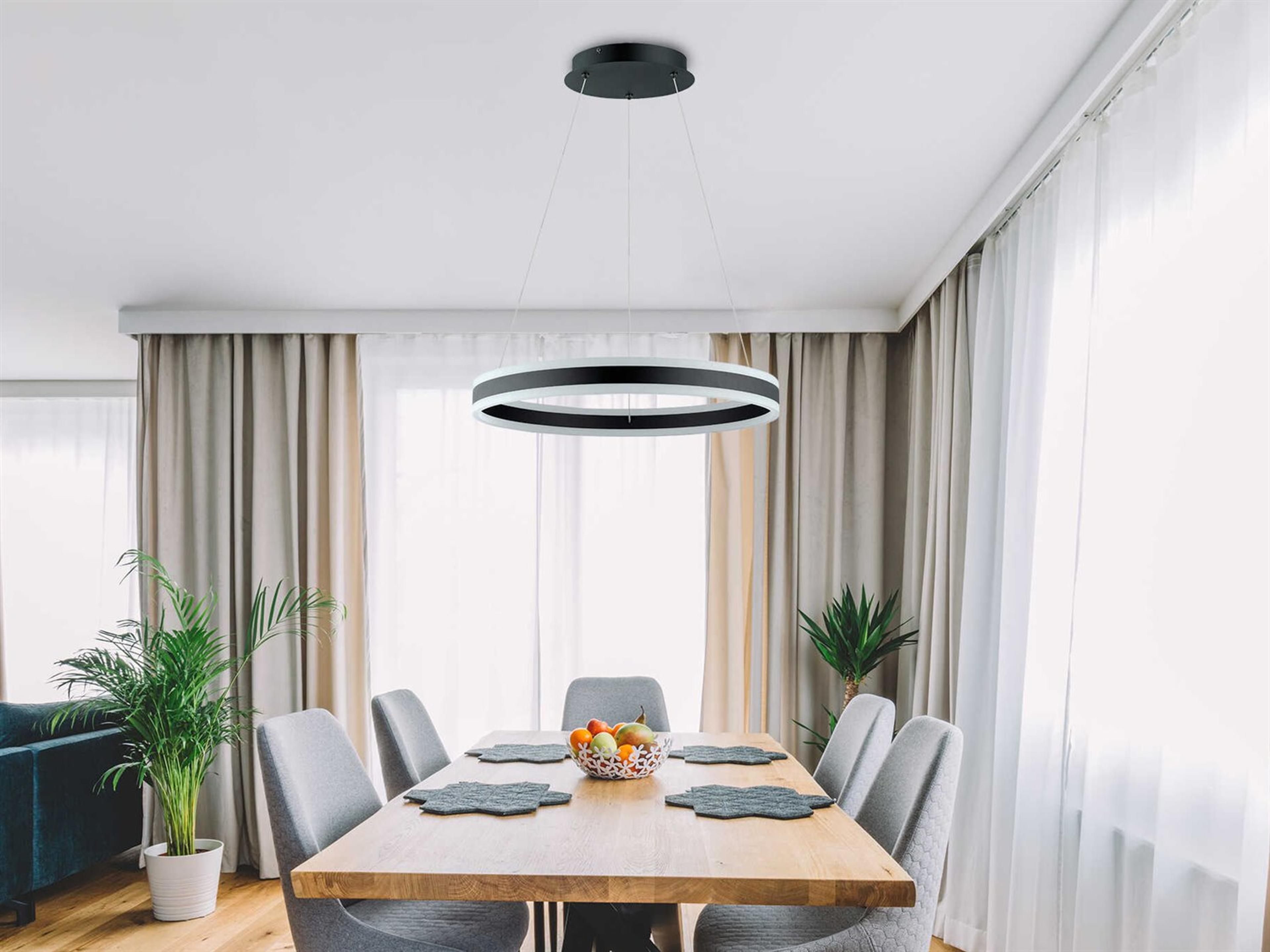 Eglo Tonarella 1-Light Black Round Pendant