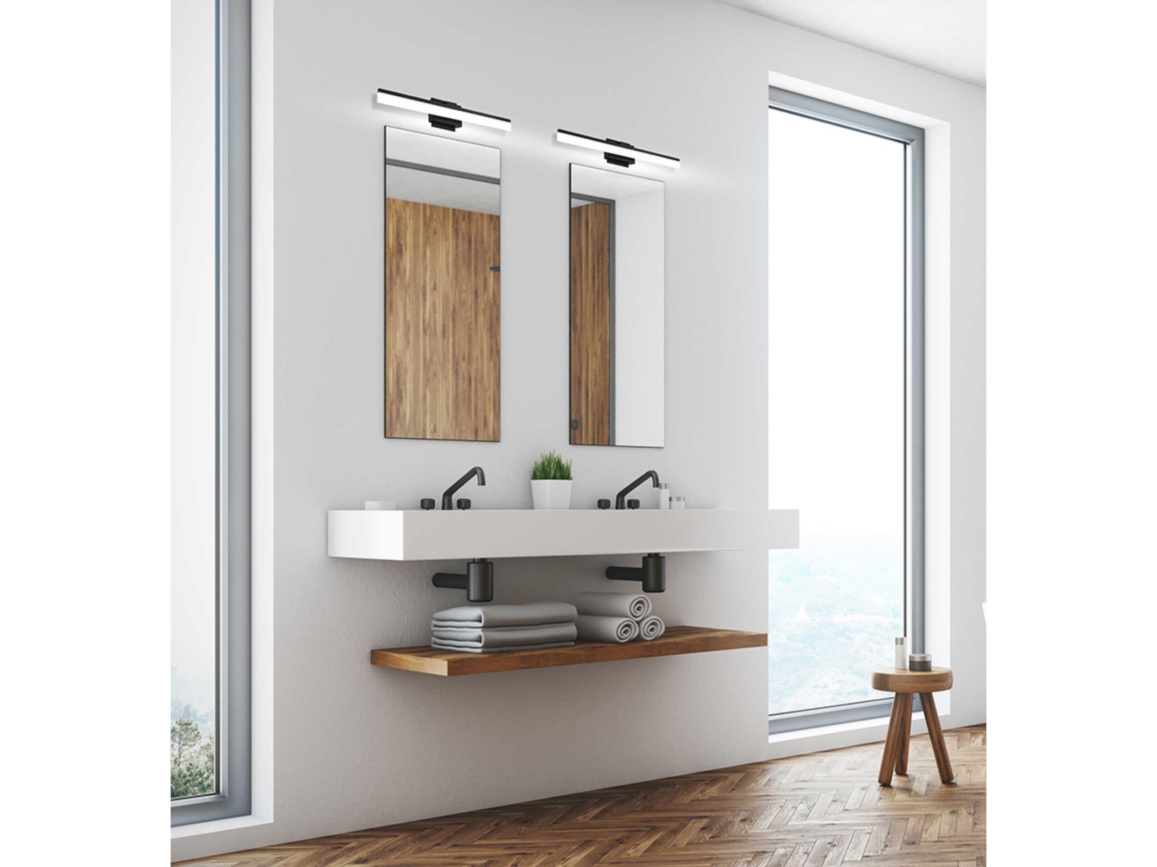 Eglo Palmital 1-Light Matte Black Vanity Light