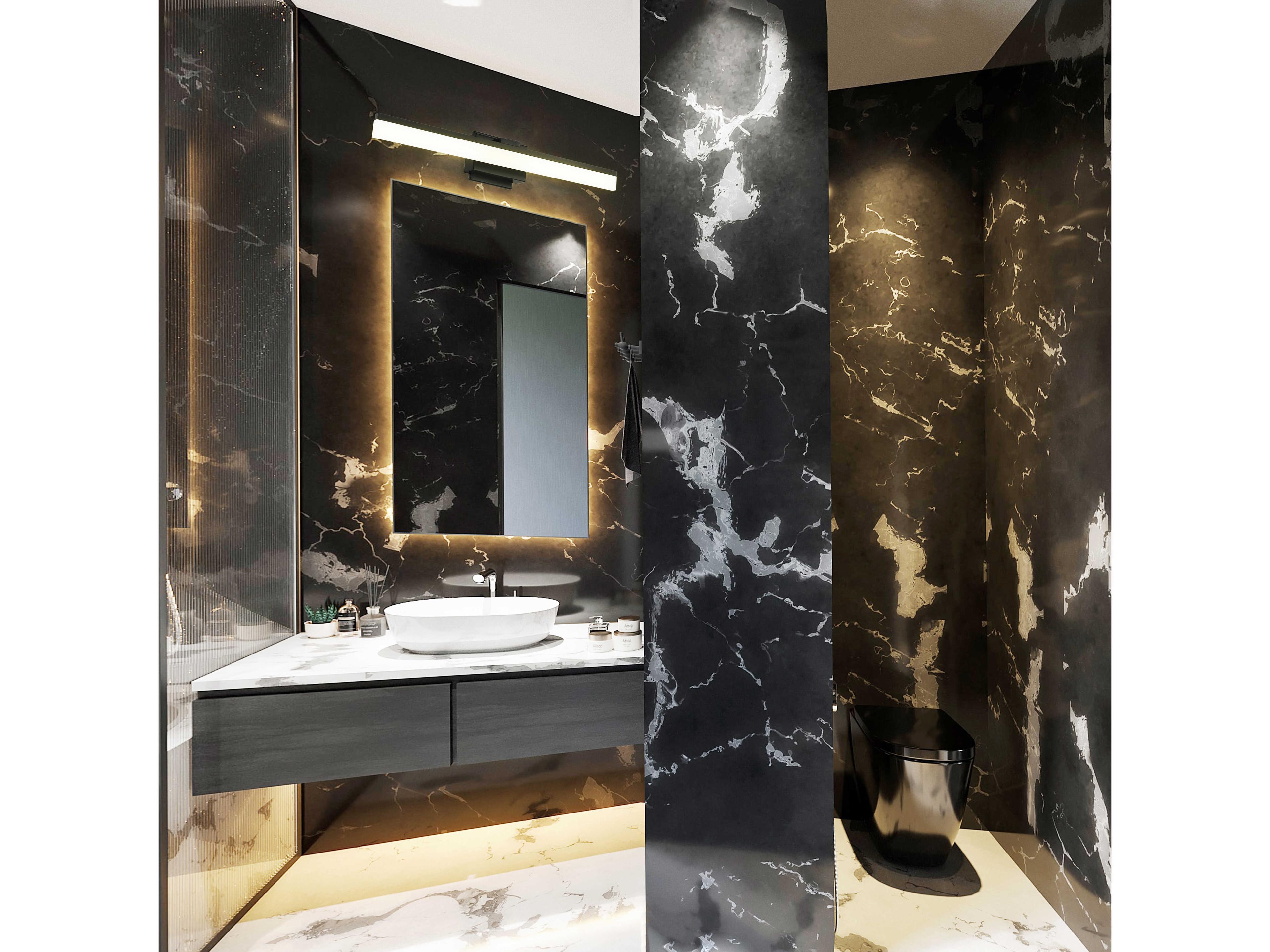 Eglo Palmital 1-Light Matte Black Vanity Light