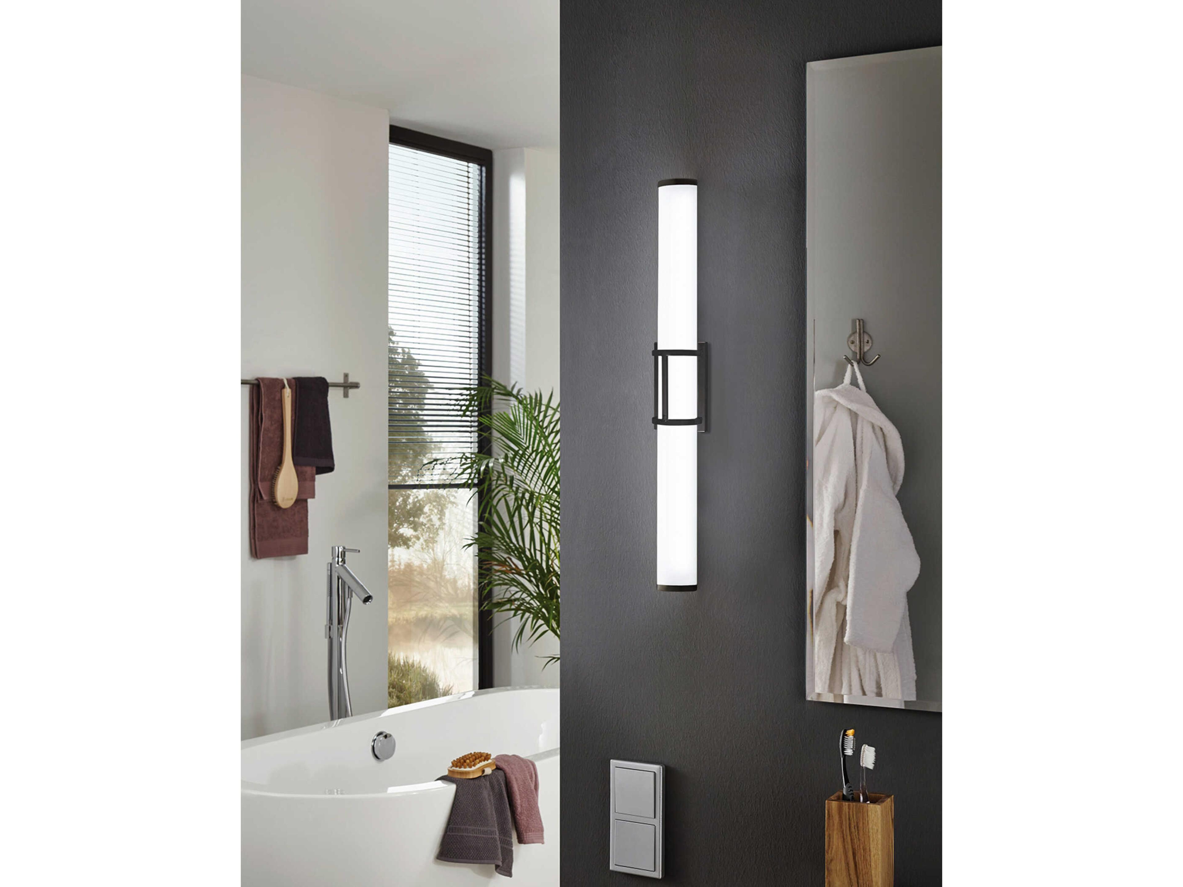 Eglo Ramaro 1-Light Matte Black Vanity Light