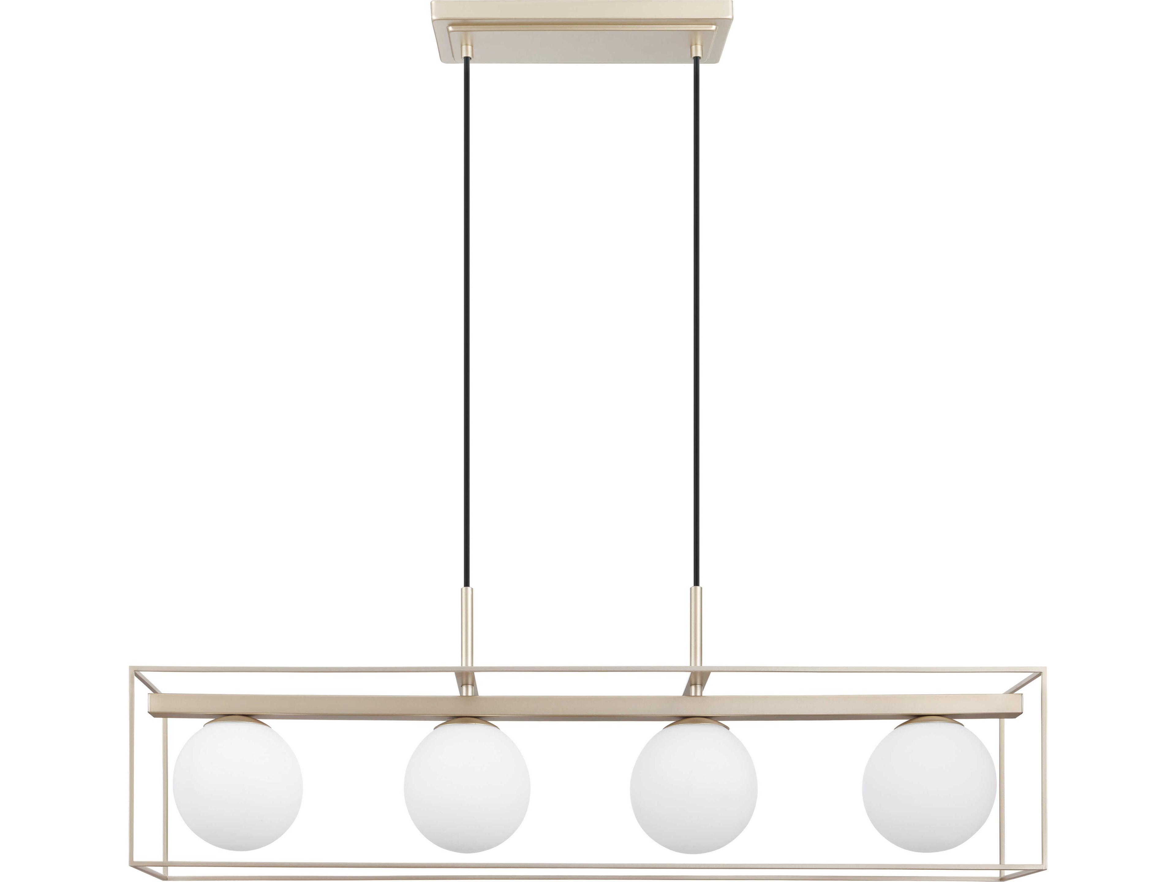 Vallaspra 4-Light Champagne Off White Globe Island Pendant