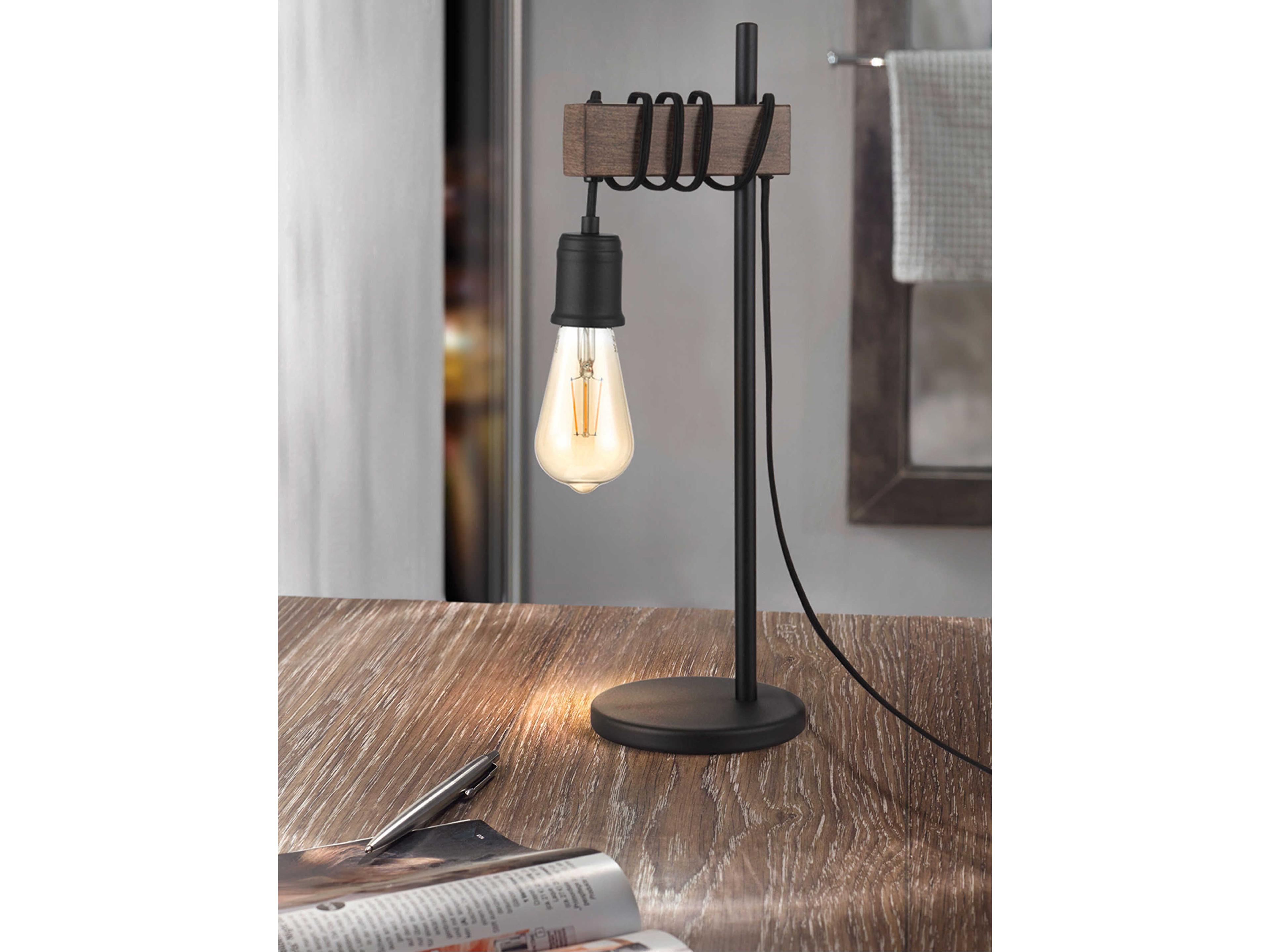 Eglo Violon Black Dark Brown Desk Lamp