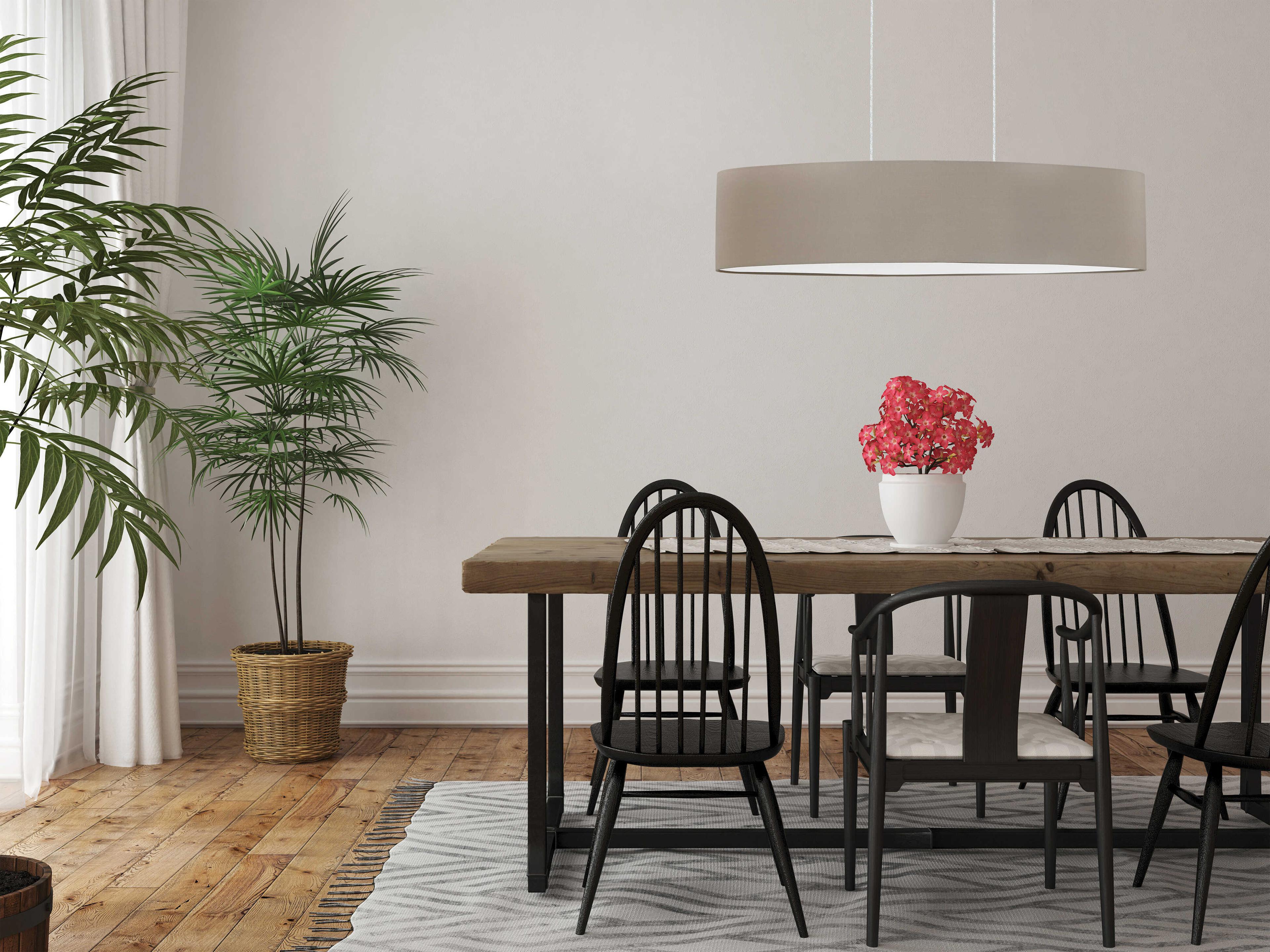 Eglo Mandana 2-Light Matte Nickel Brown Island Pendant