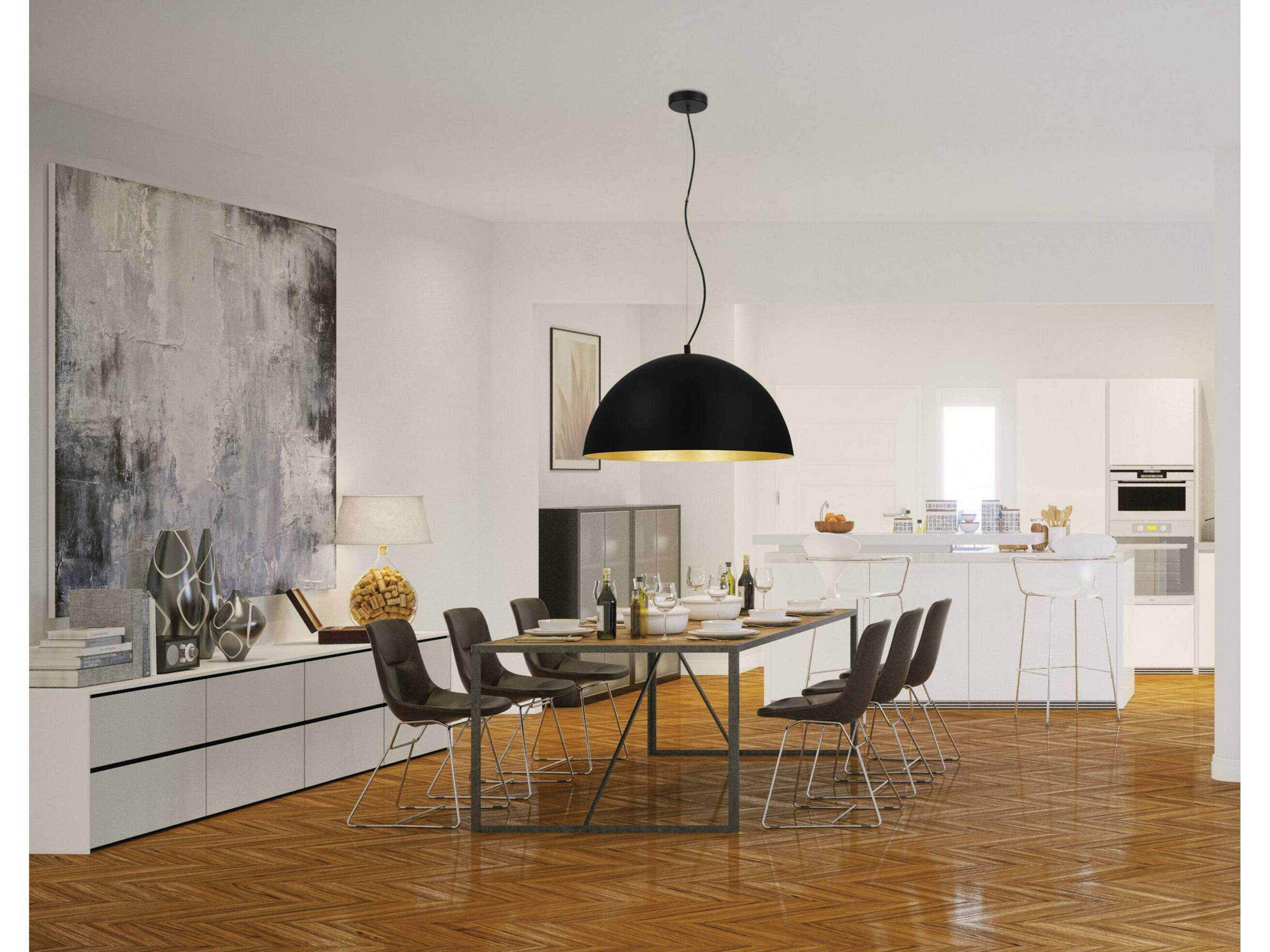 Eglo Rafaelino 1-Light Black Dome Pendant