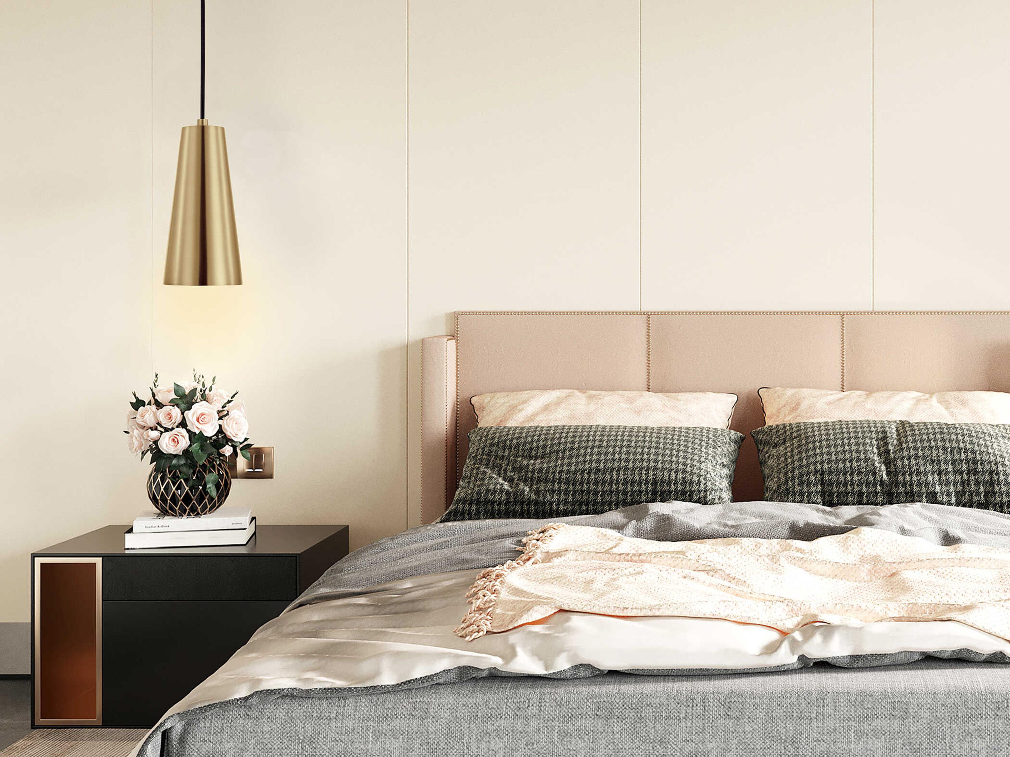 Eglo Pratella 1-Light Brushed Gold Mini Pendant